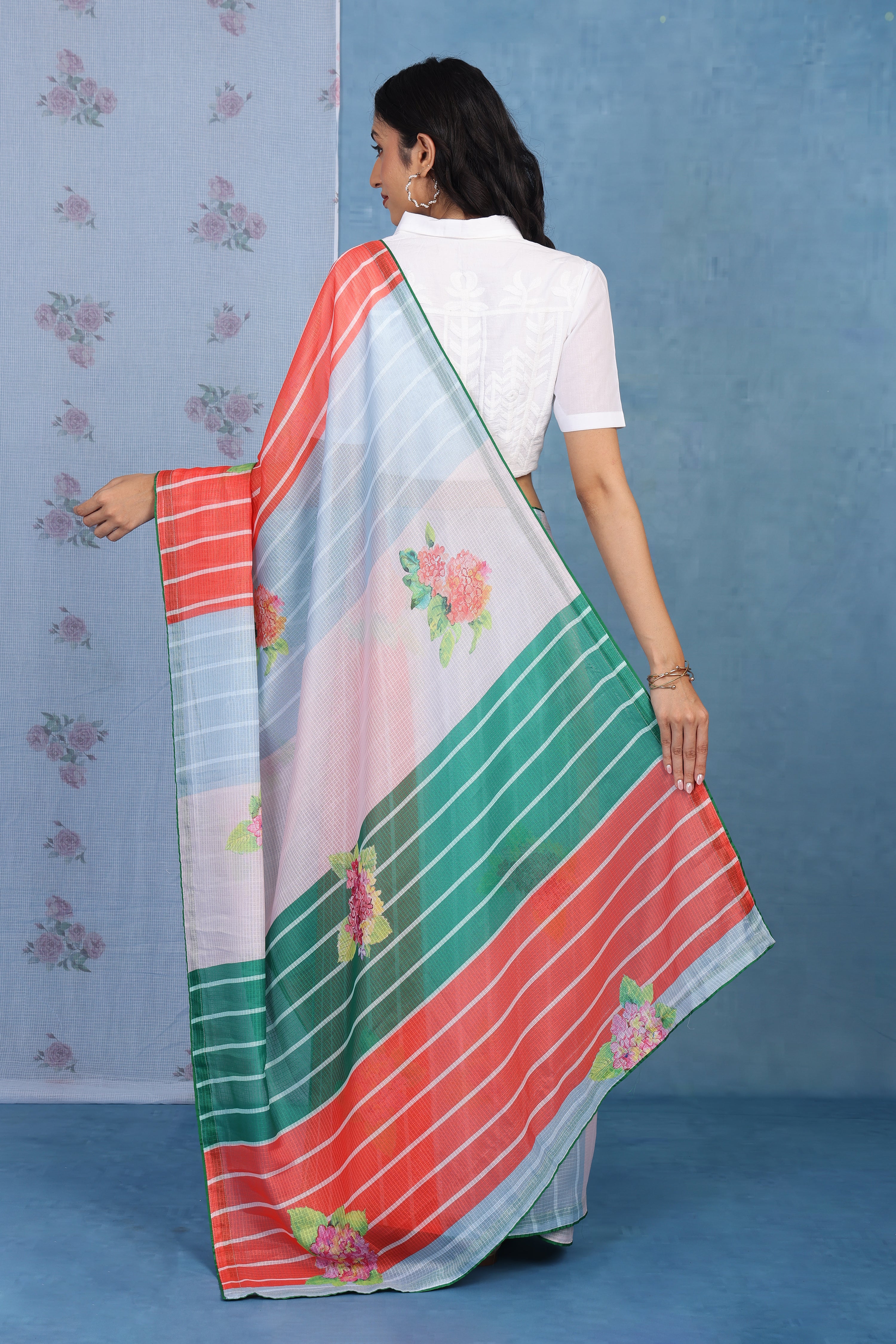 Rainbow Dript In Stripes Kota Saree