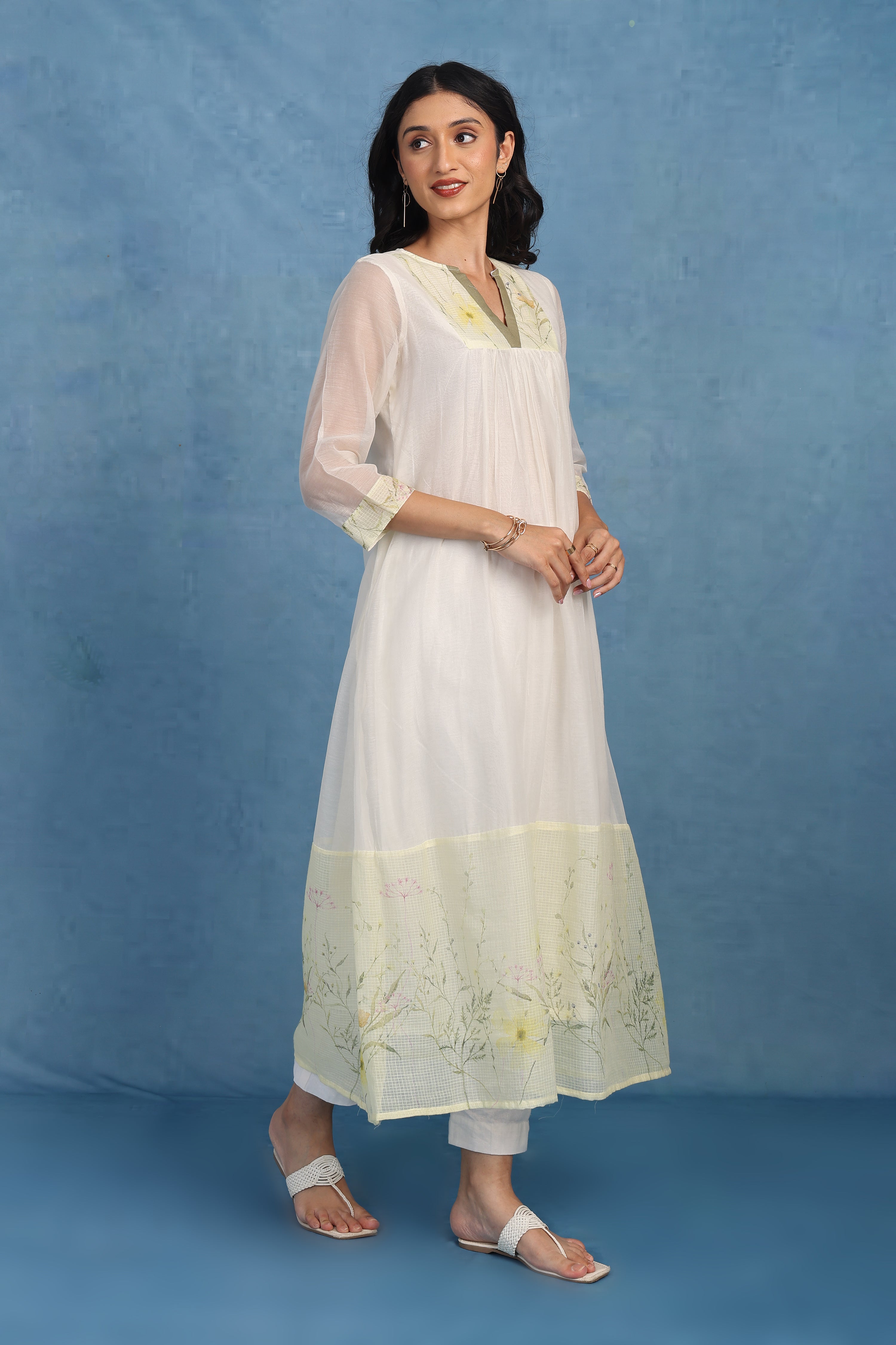 Sunlit Dahlia Kurta - Top And Bottom