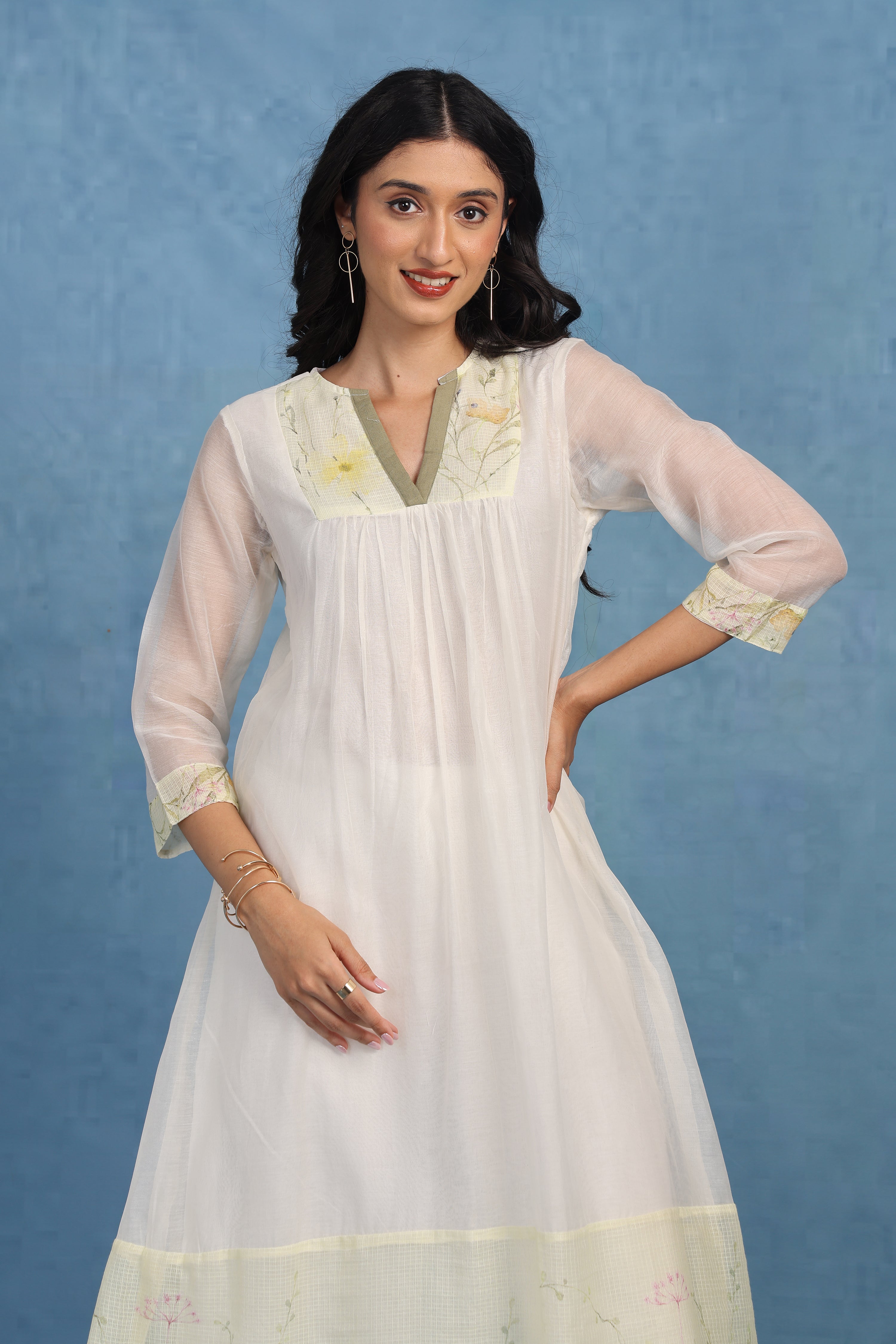 Sunlit Dahlia Kurta - Top And Bottom