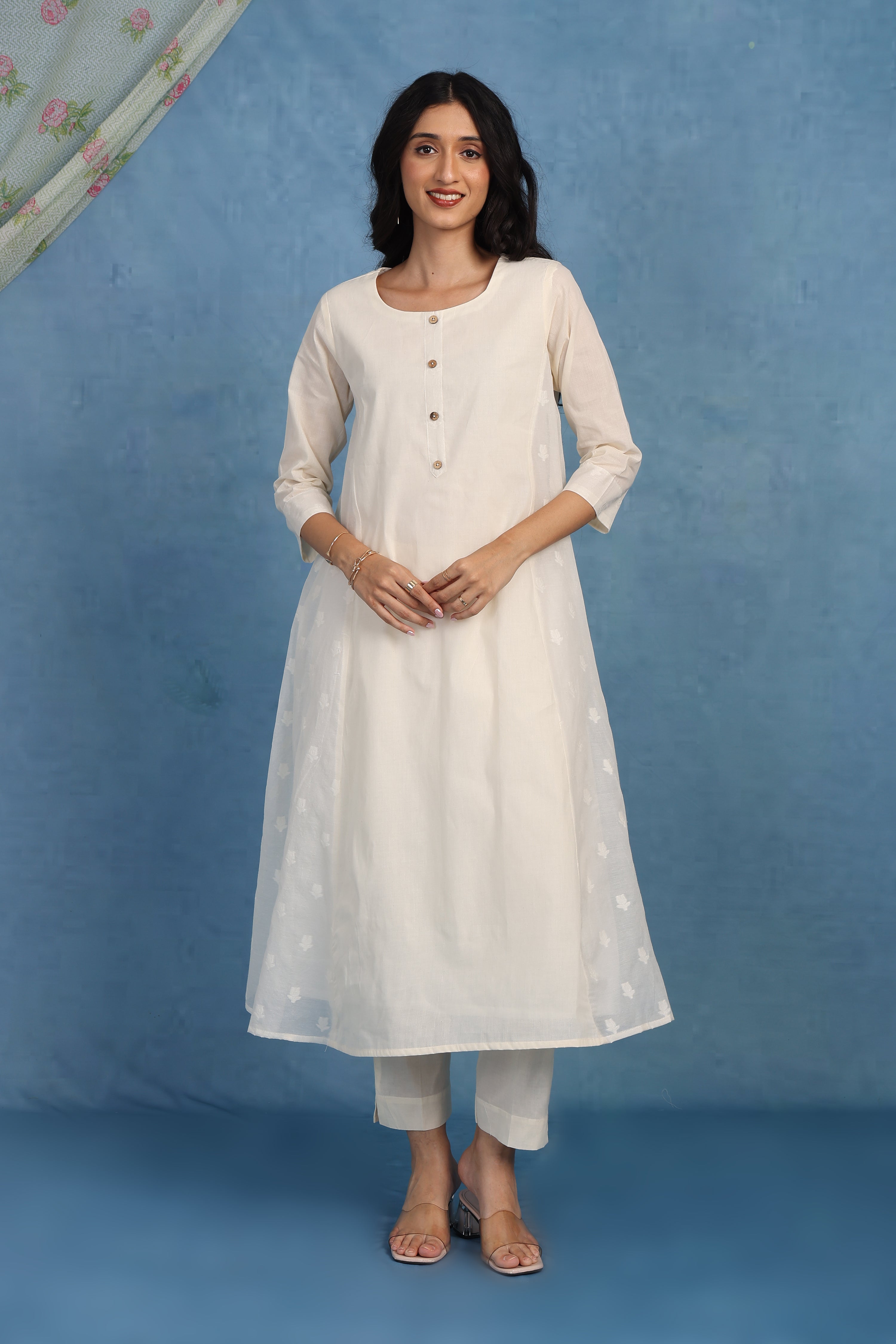 Smart Ivory Pleat Luxe Set - Top And Bottom