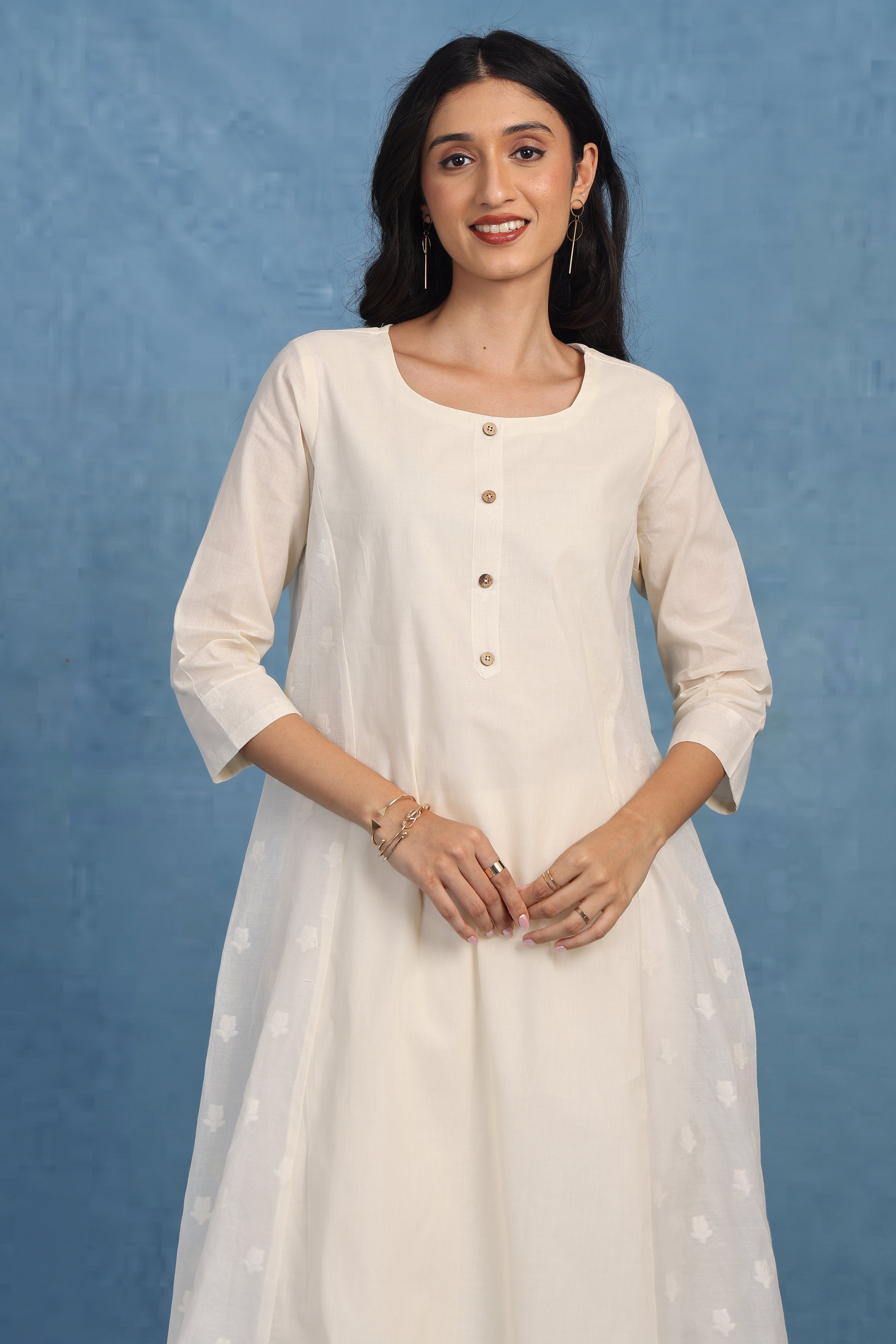 Smart Ivory Pleat Luxe Set - Top And Bottom