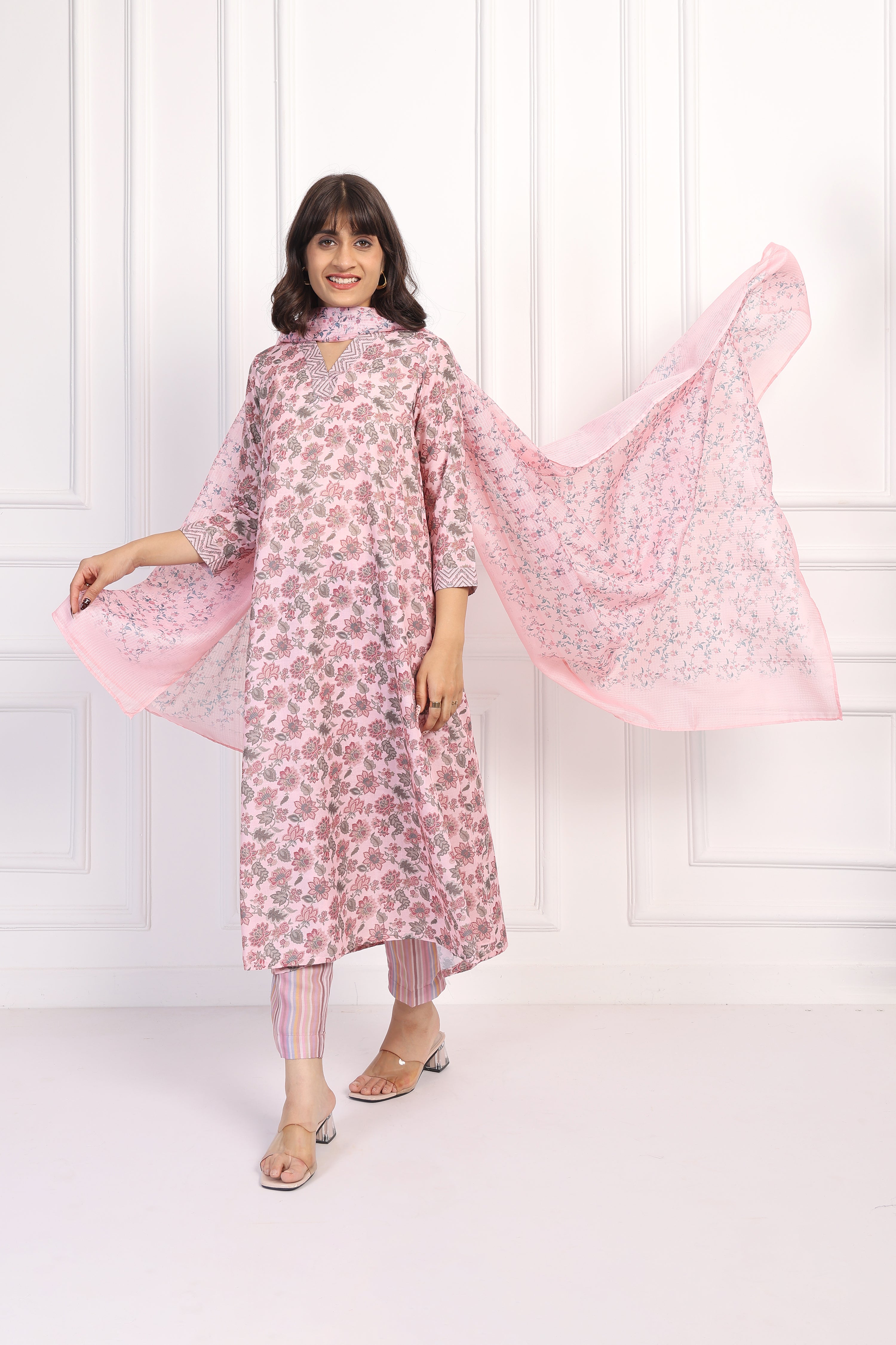 English Rose – Blush Chintz Co-ord Set - Top And Bottom