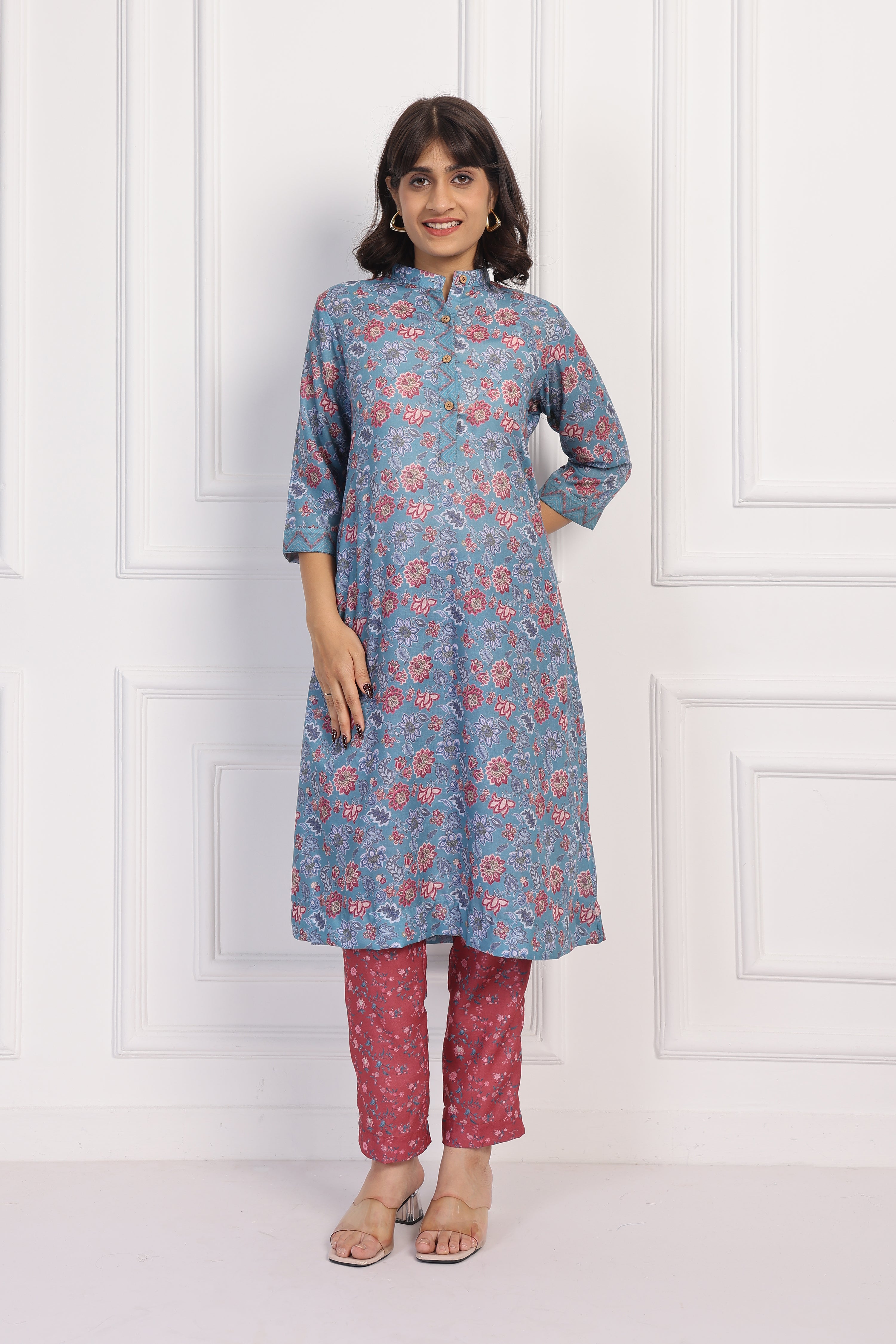 English Rose – Deep Blue Chintz Set - Only Top