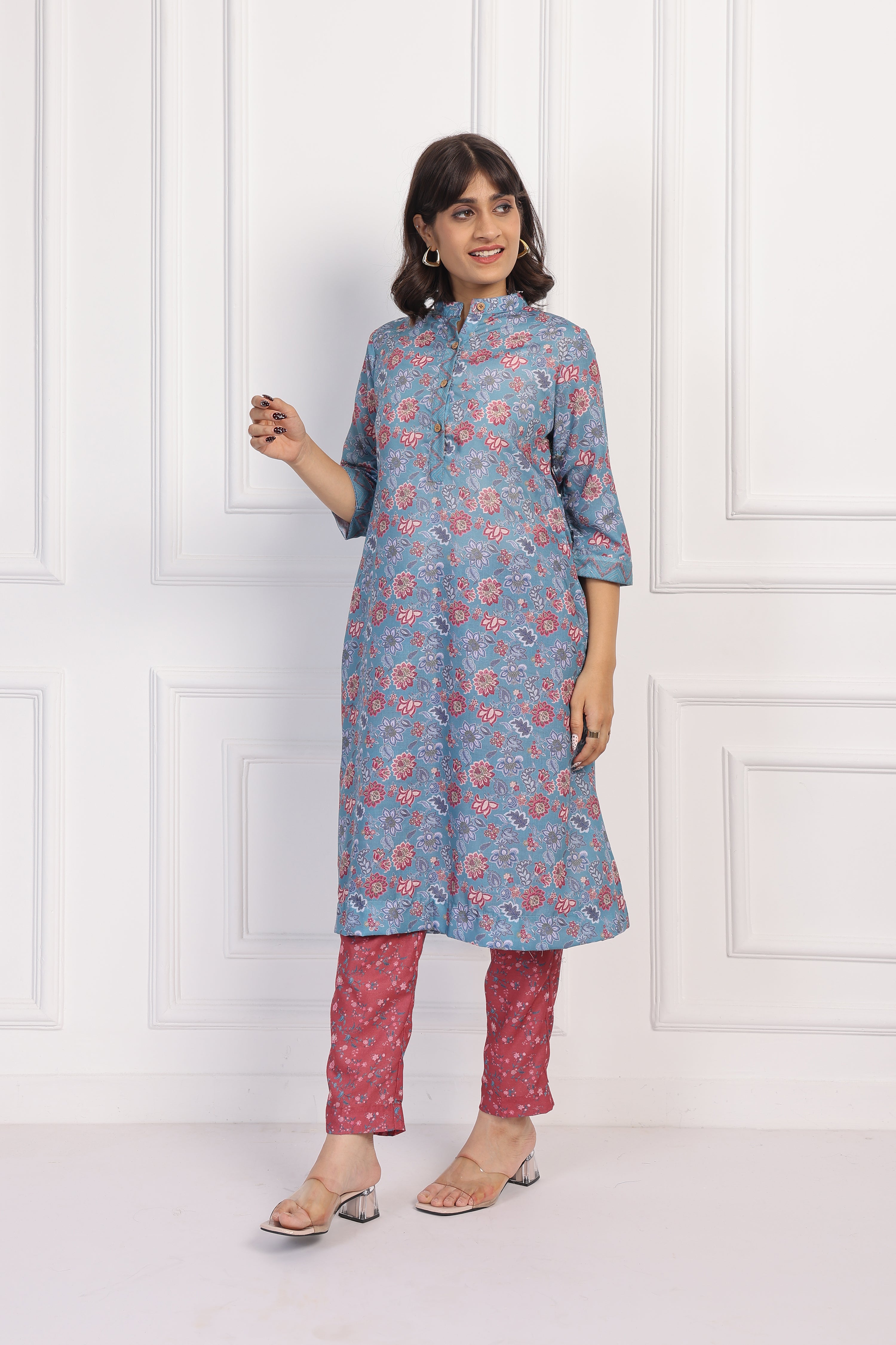 English Rose – Deep Blue Chintz Set - Only Top