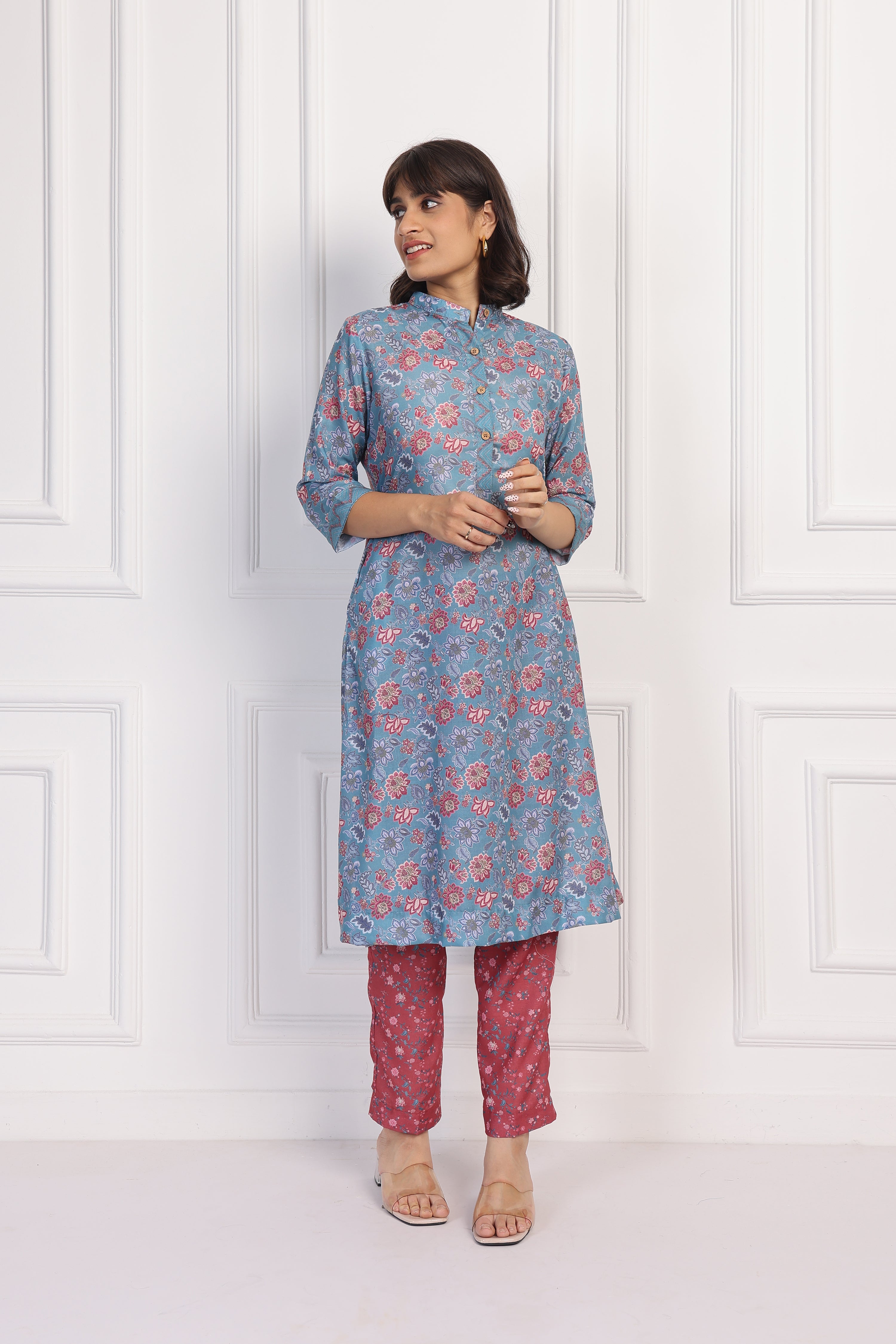 English Rose – Deep Blue Chintz Set - Only Top