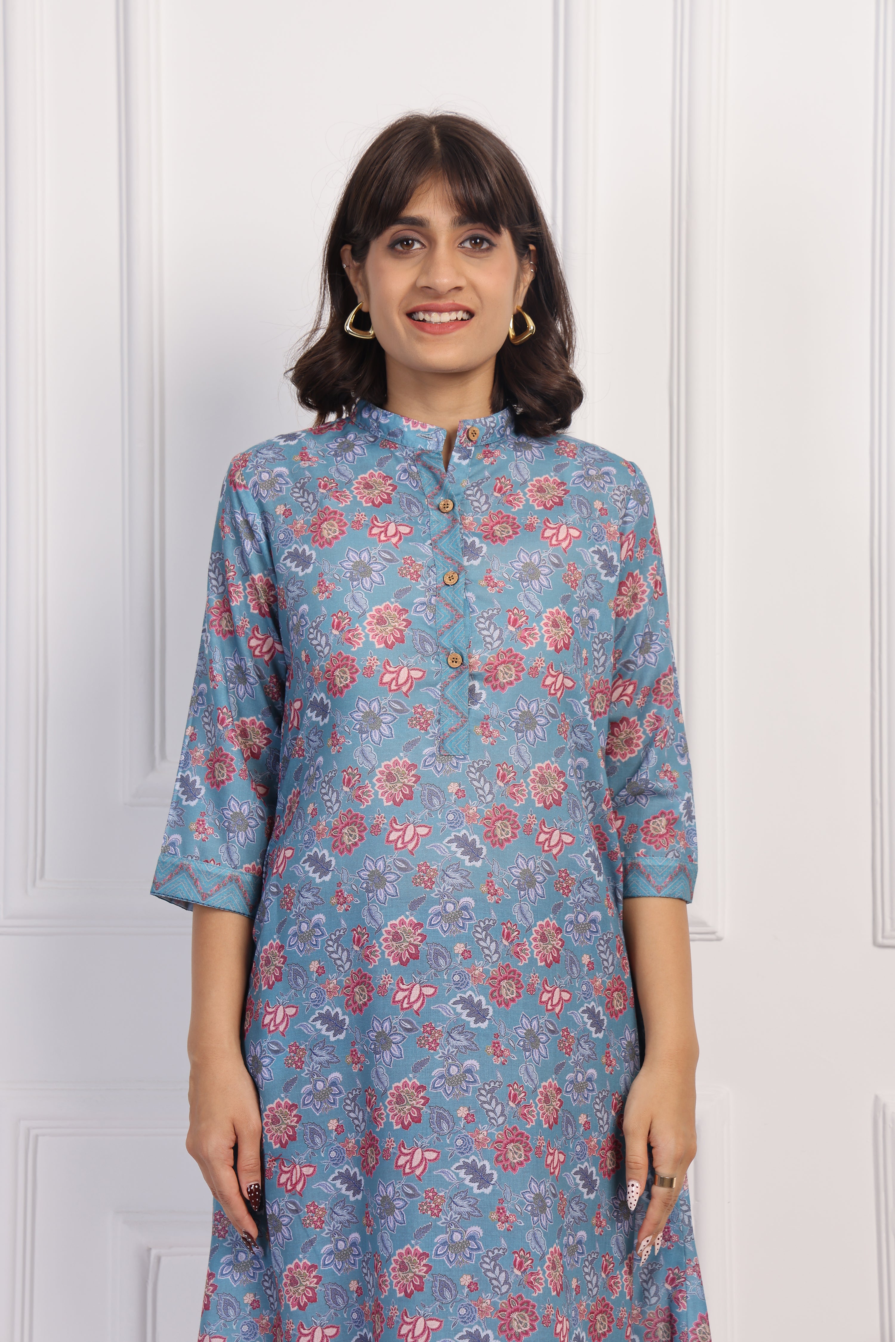 English Rose – Deep Blue Chintz Set - Only Top