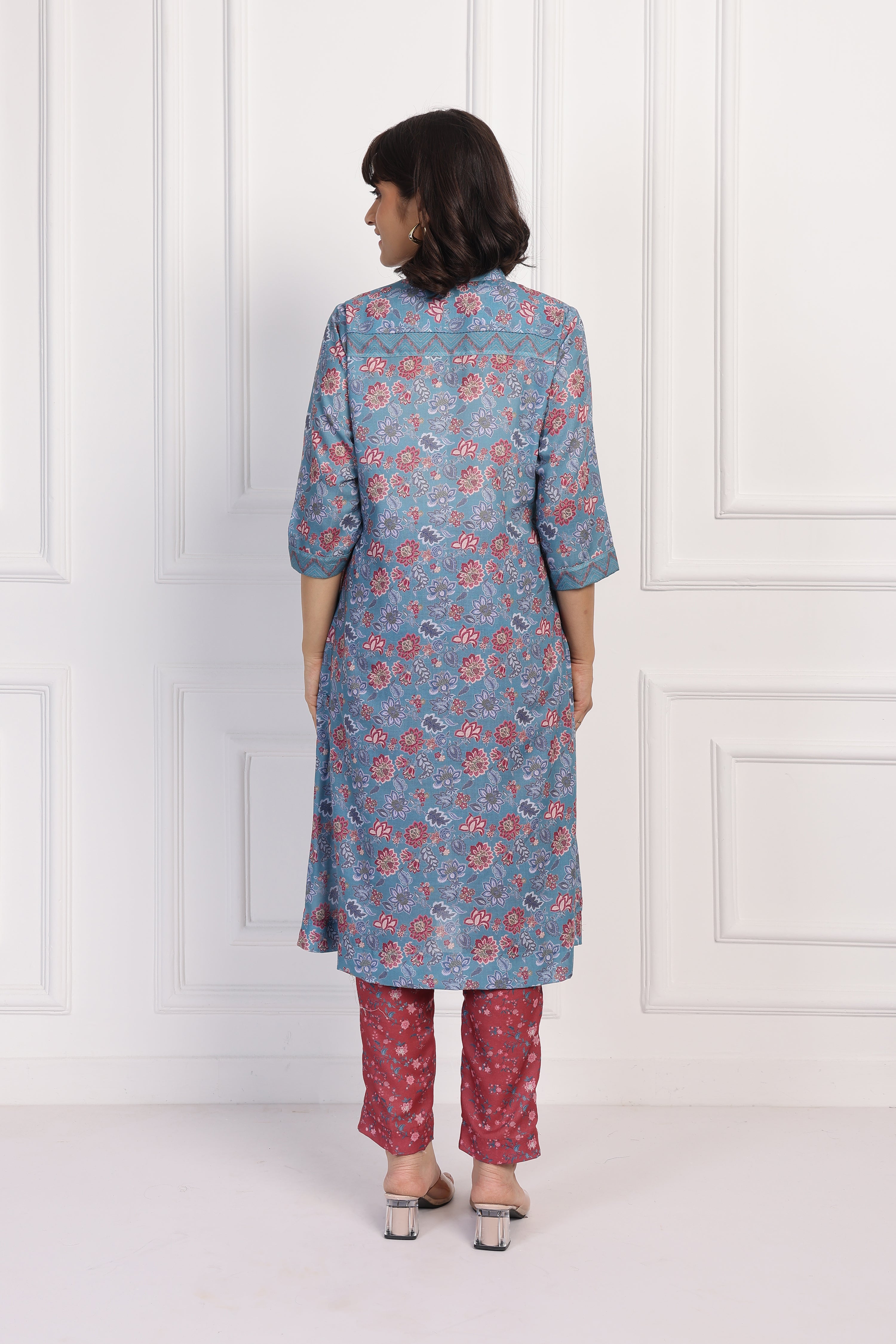 English Rose – Deep Blue Chintz Set - Only Top