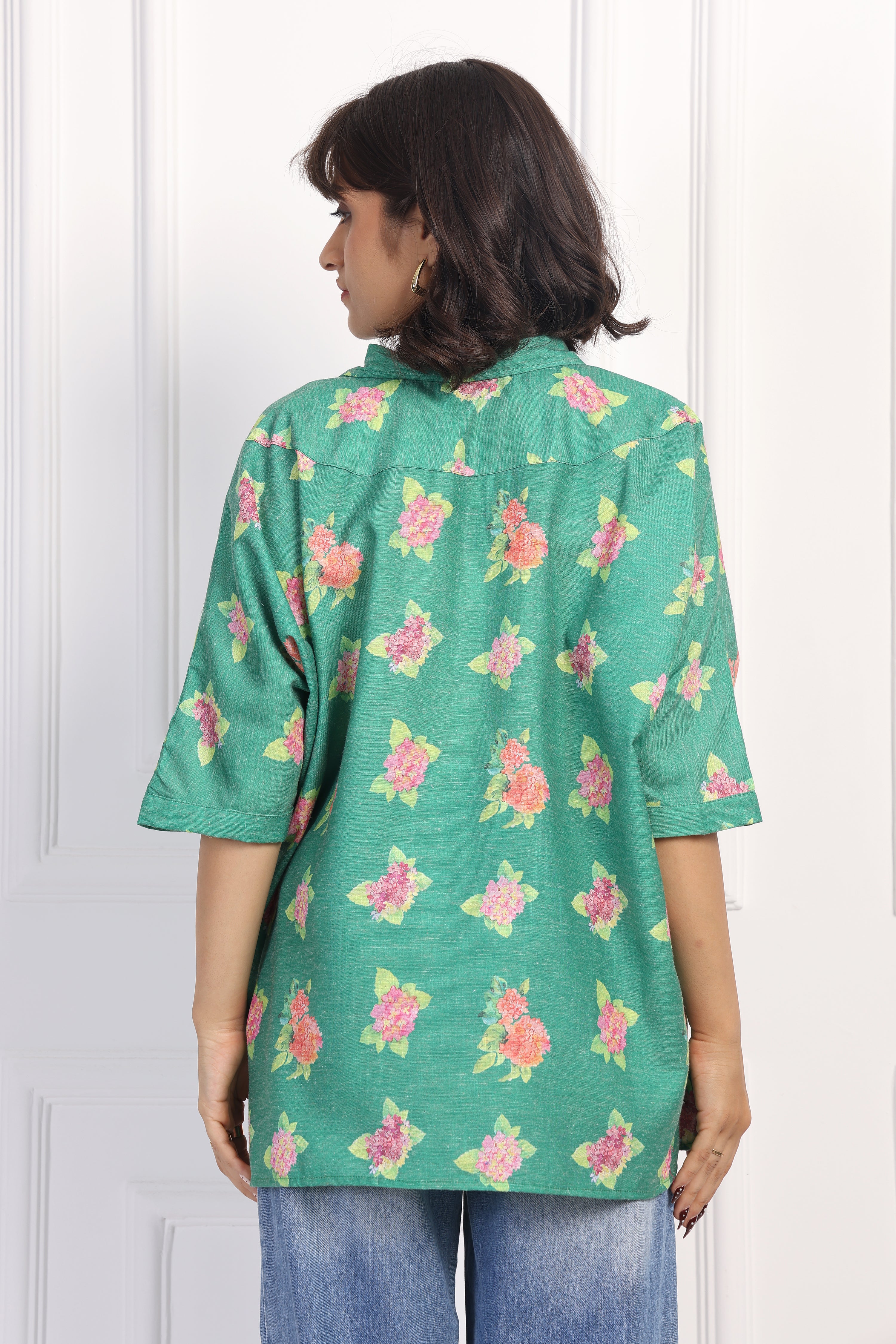Leaf Hydrangea Boxy Shirt