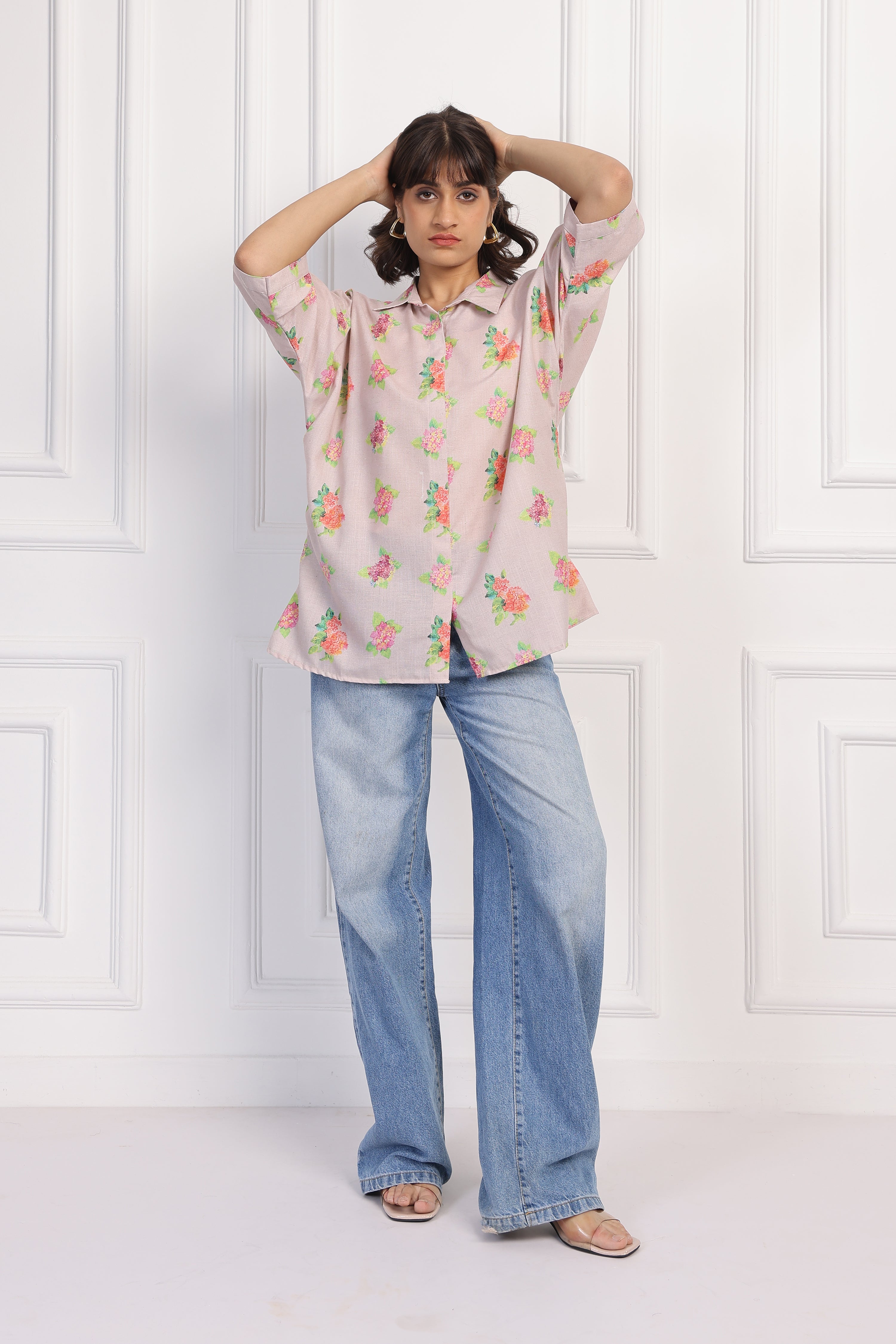 Blush Hydrangea Boxy Shirt