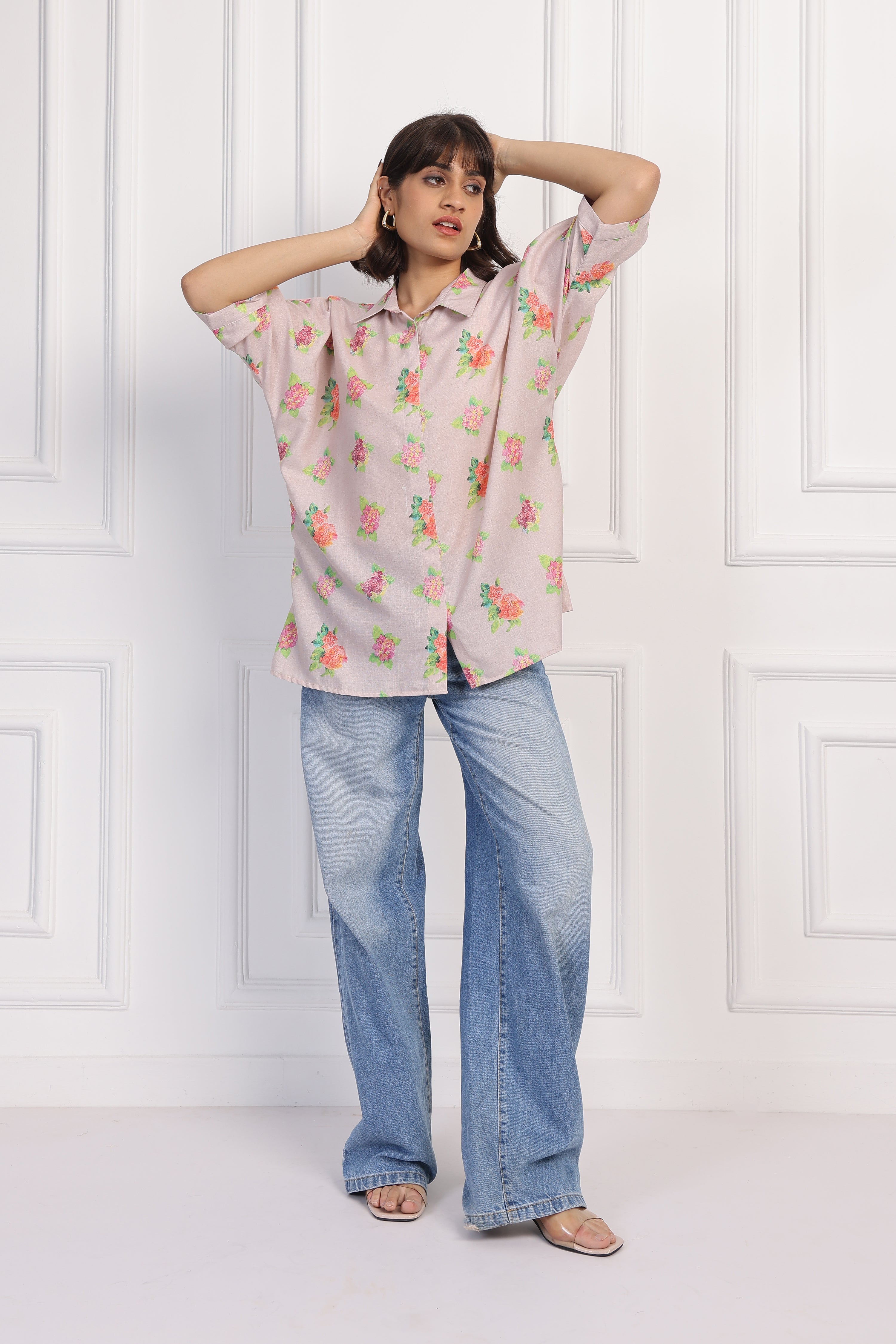 Blush Hydrangea Boxy Shirt