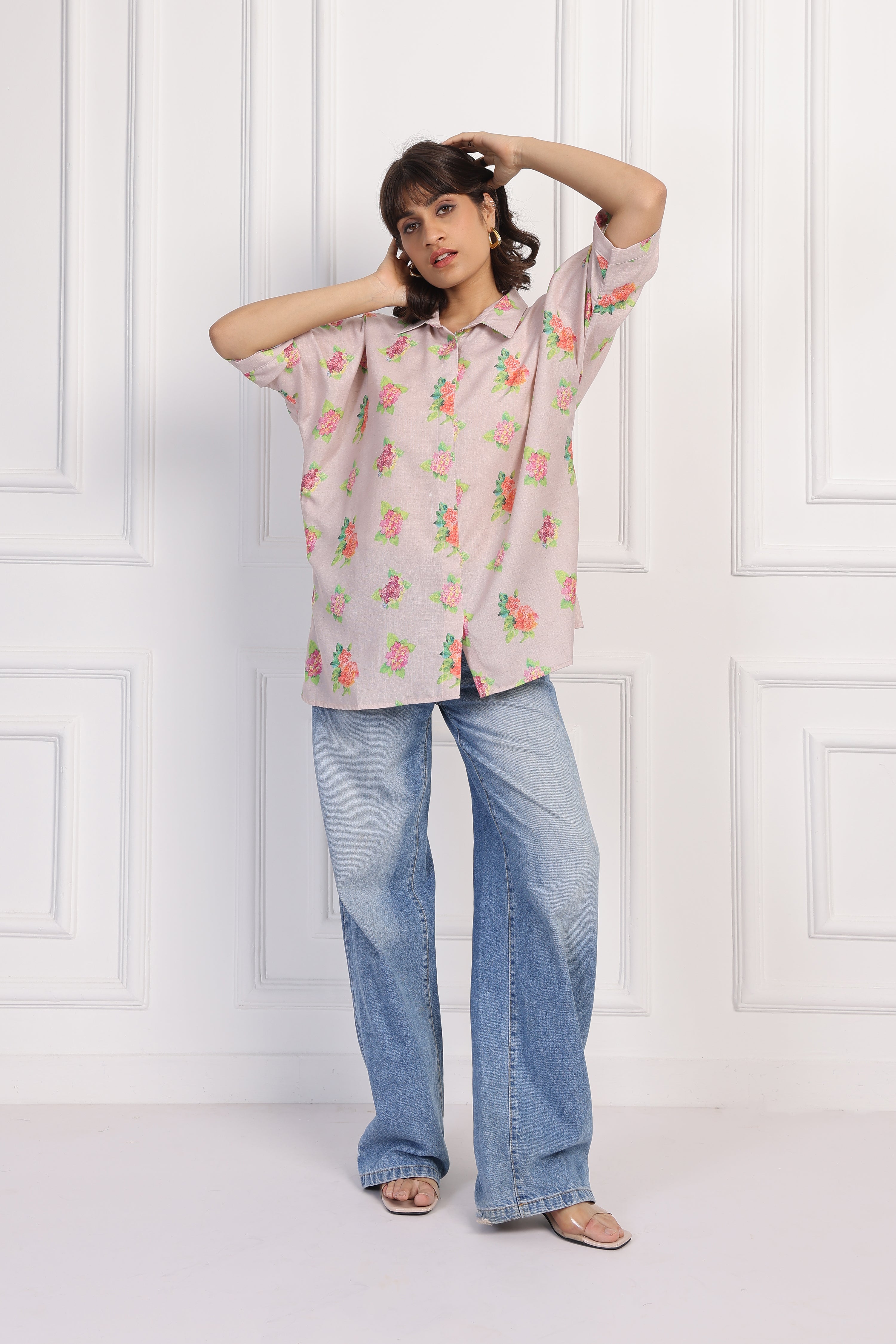 Blush Hydrangea Boxy Shirt