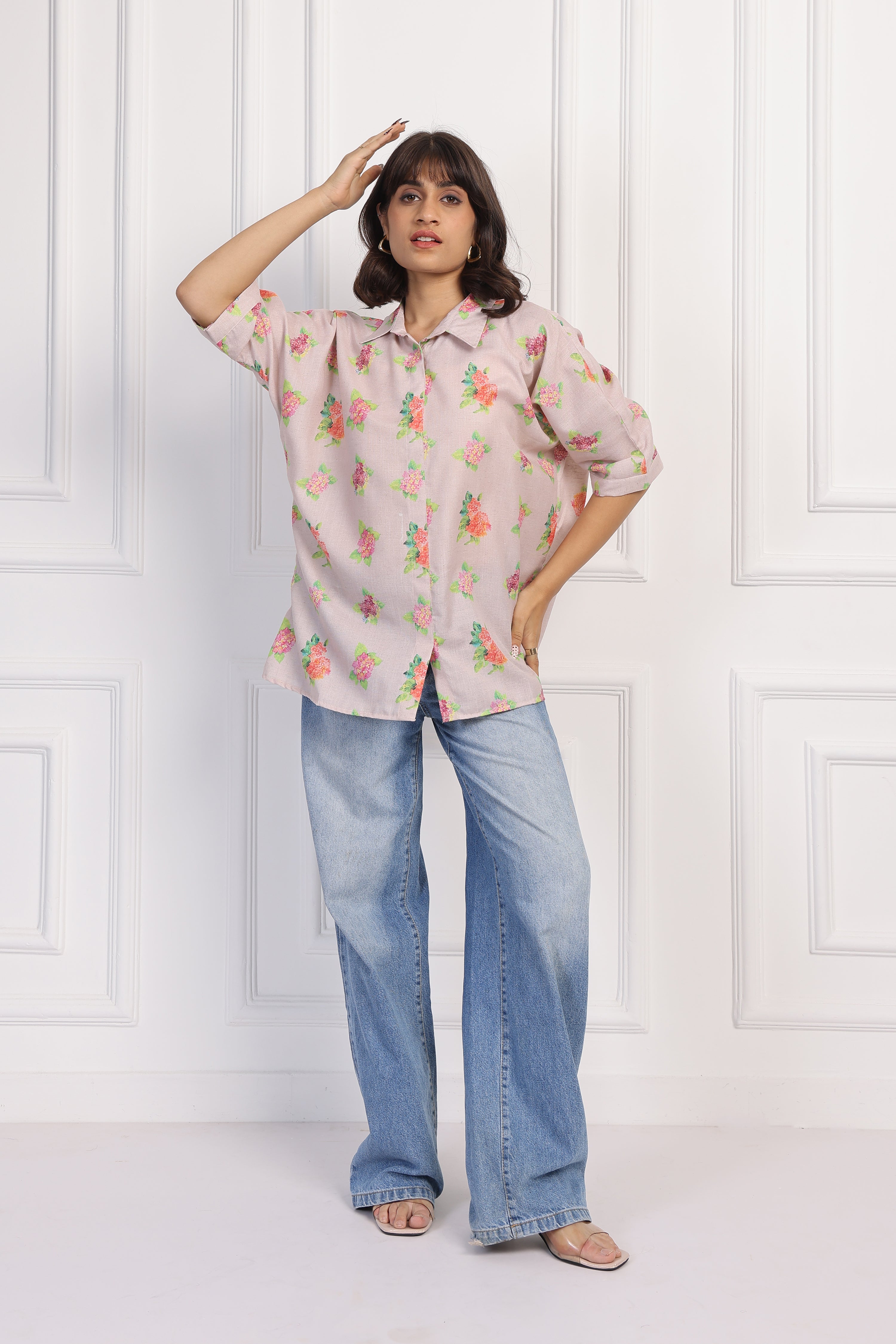 Blush Hydrangea Boxy Shirt