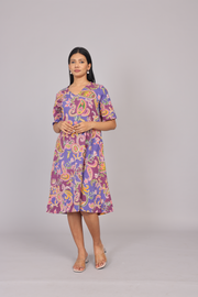 Wander Edit - Lilac Paisley Skies Comfy Dress