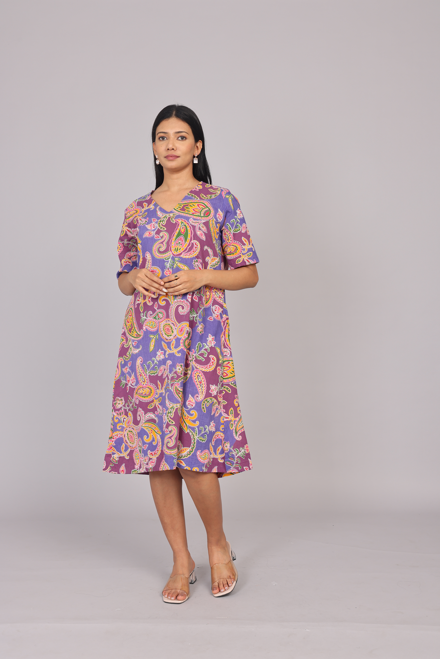 Wander Edit - Lilac Paisley Skies Comfy Dress