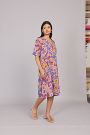 Wander Edit - Lilac Paisley Skies Comfy Dress
