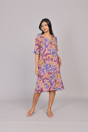 Wander Edit - Lilac Paisley Skies Comfy Dress