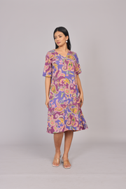 Wander Edit - Lilac Paisley Skies Comfy Dress