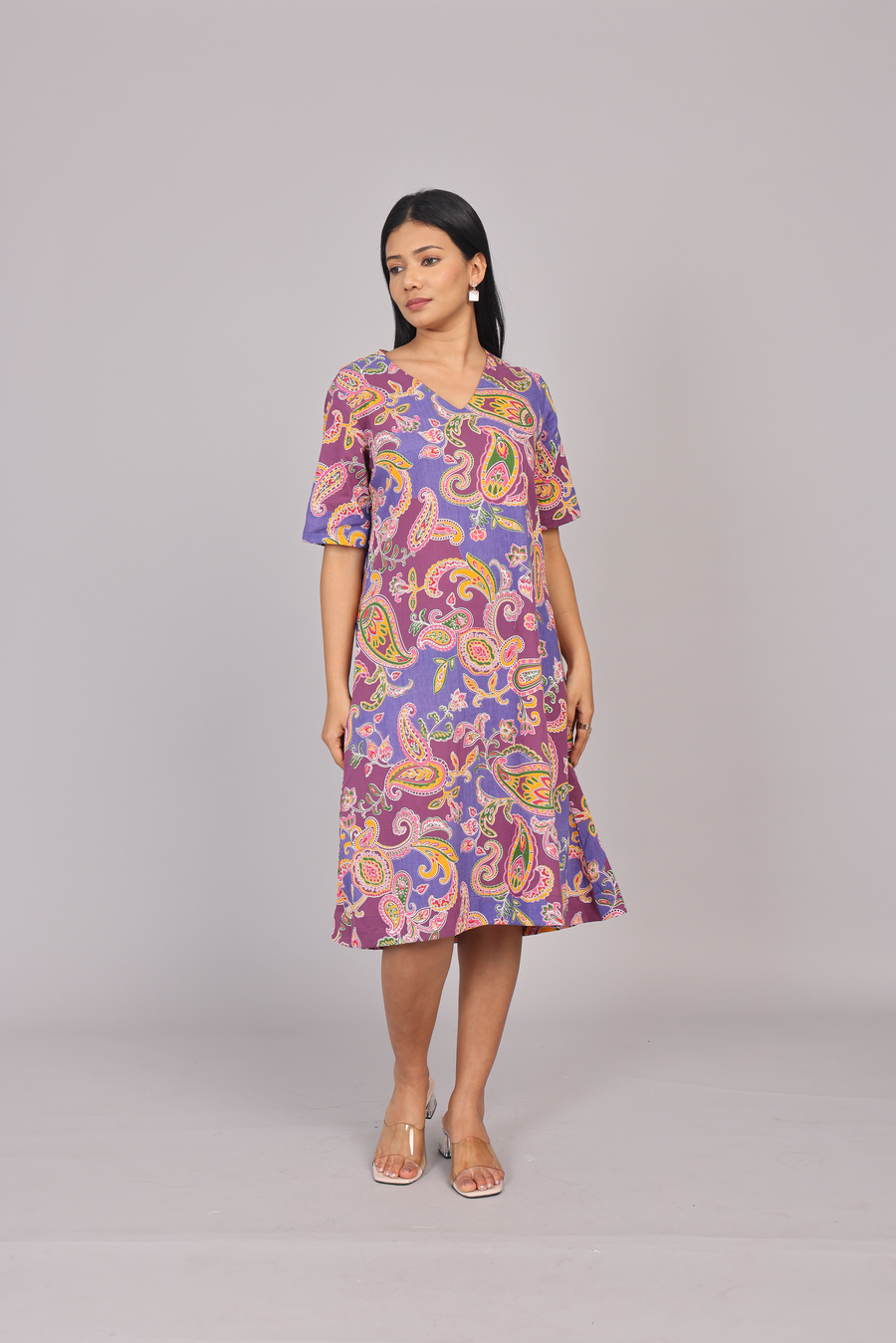 Wander Edit - Lilac Paisley Skies Comfy Dress