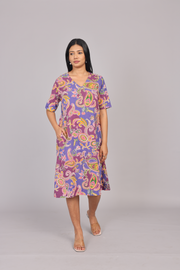 Wander Edit - Lilac Paisley Skies Comfy Dress