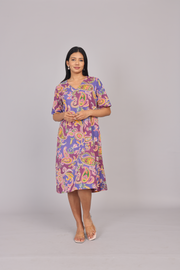 Wander Edit - Lilac Paisley Skies Comfy Dress