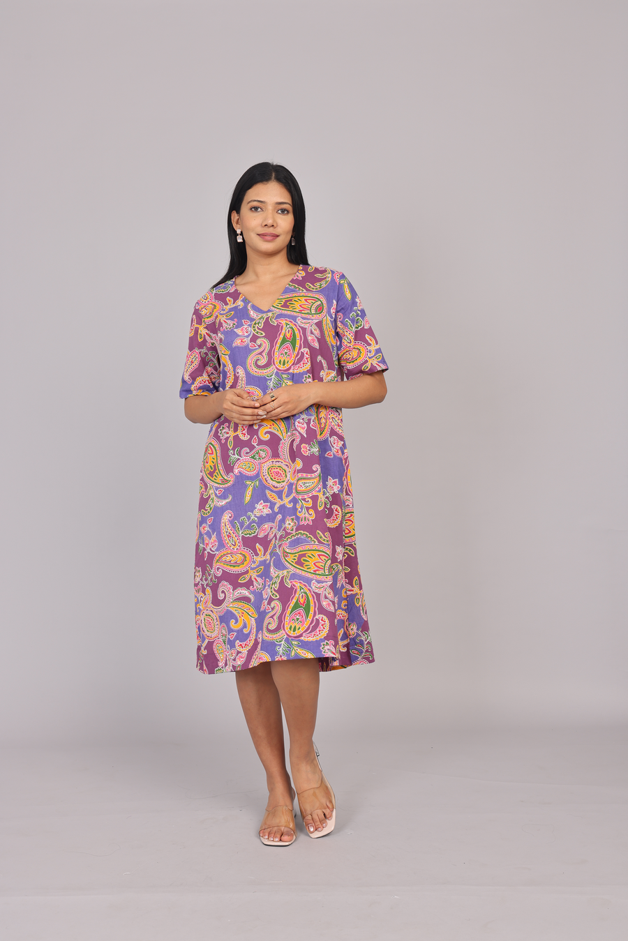 Wander Edit - Lilac Paisley Skies Comfy Dress