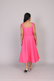 Wander Edit - Blush Lines Fitted Bodice Dress