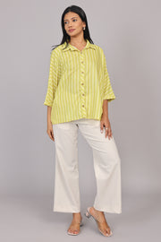 Wander Edit - Yellow Striped Story Boxy Shirt