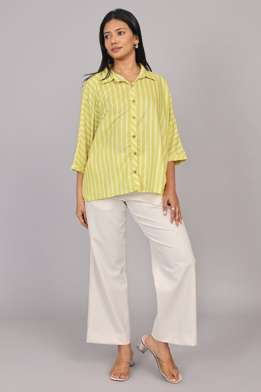 Wander Edit - Yellow Striped Story Boxy Shirt