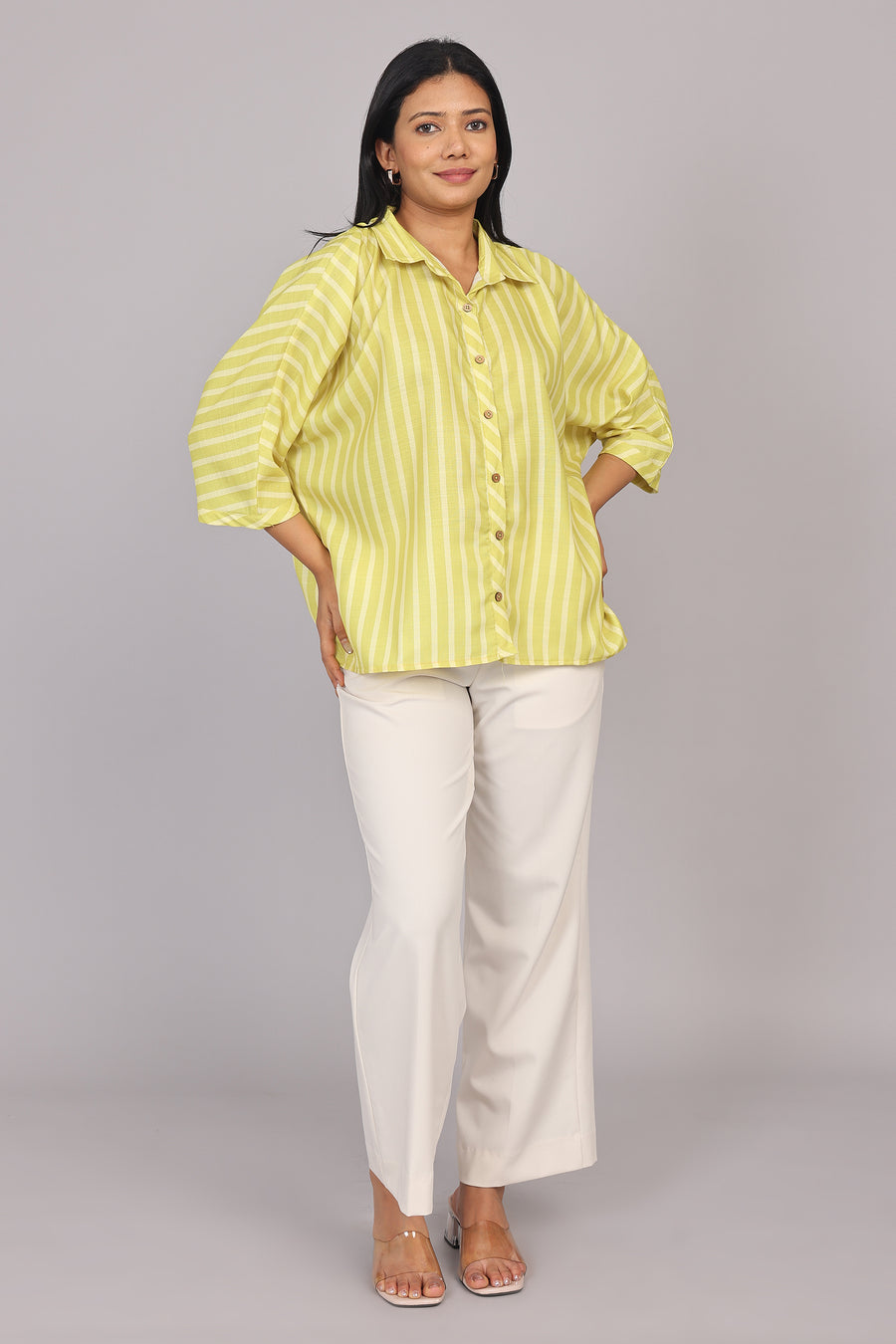 Wander Edit - Yellow Striped Story Boxy Shirt