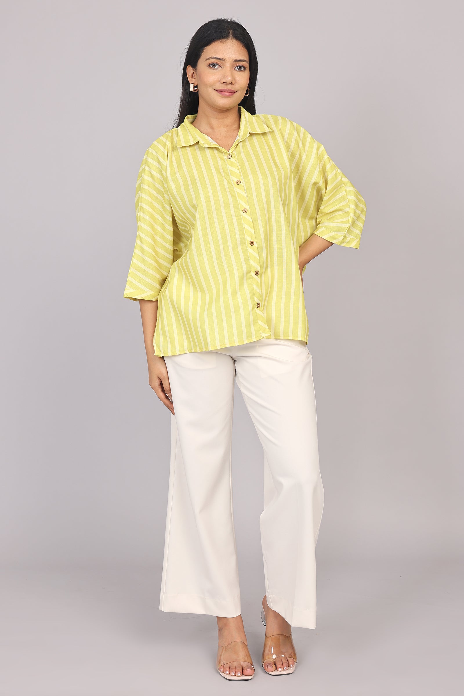 Wander Edit - Yellow Striped Story Boxy Shirt