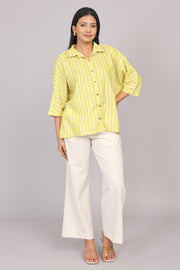 Wander Edit - Yellow Striped Story Boxy Shirt