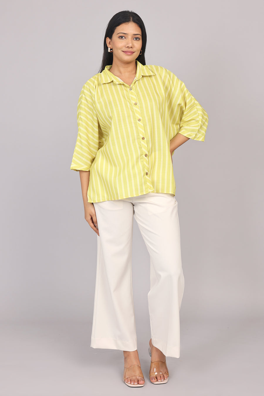 Wander Edit - Yellow Striped Story Boxy Shirt