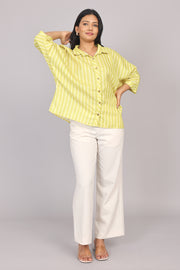Wander Edit - Yellow Striped Story Boxy Shirt