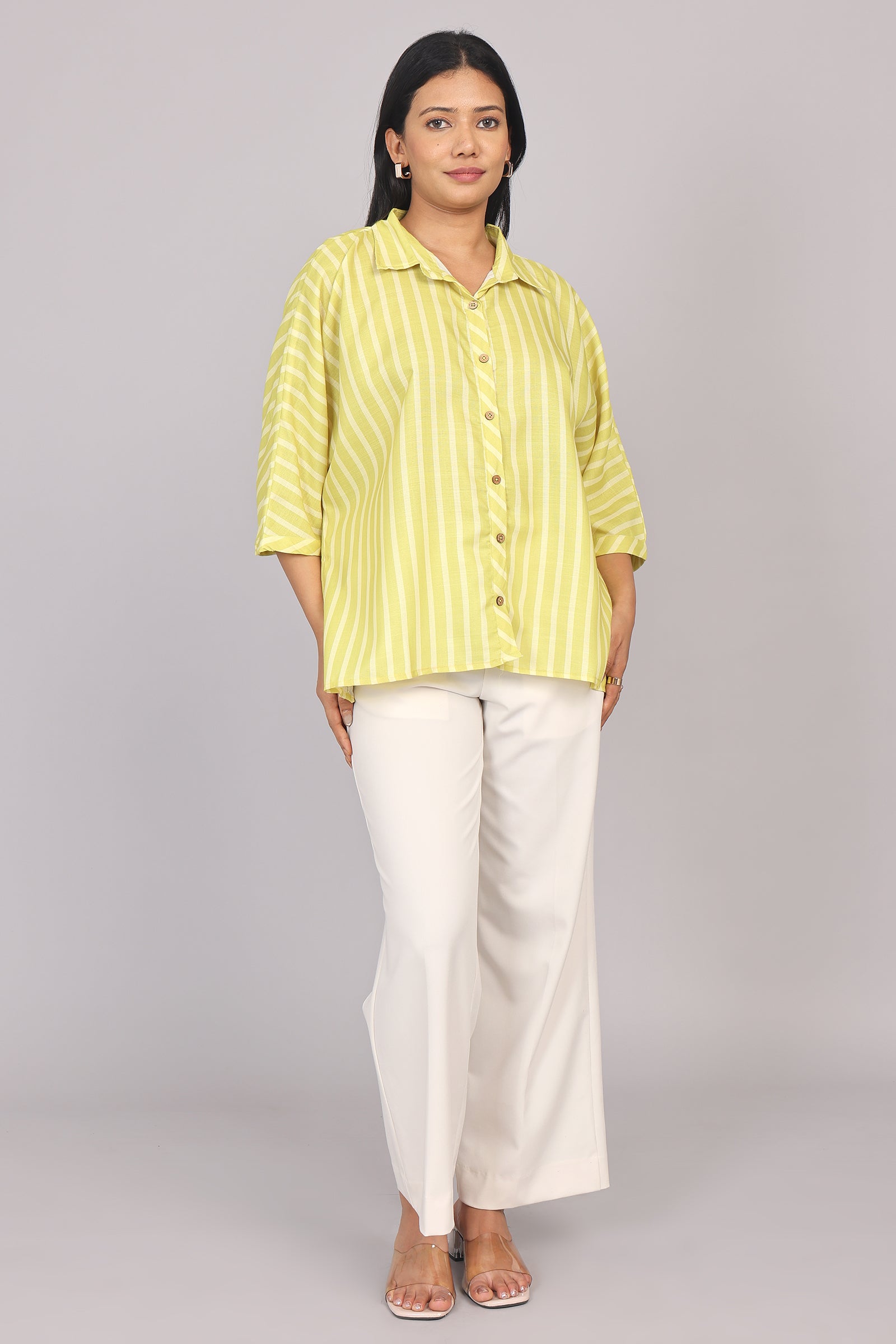 Wander Edit - Yellow Striped Story Boxy Shirt