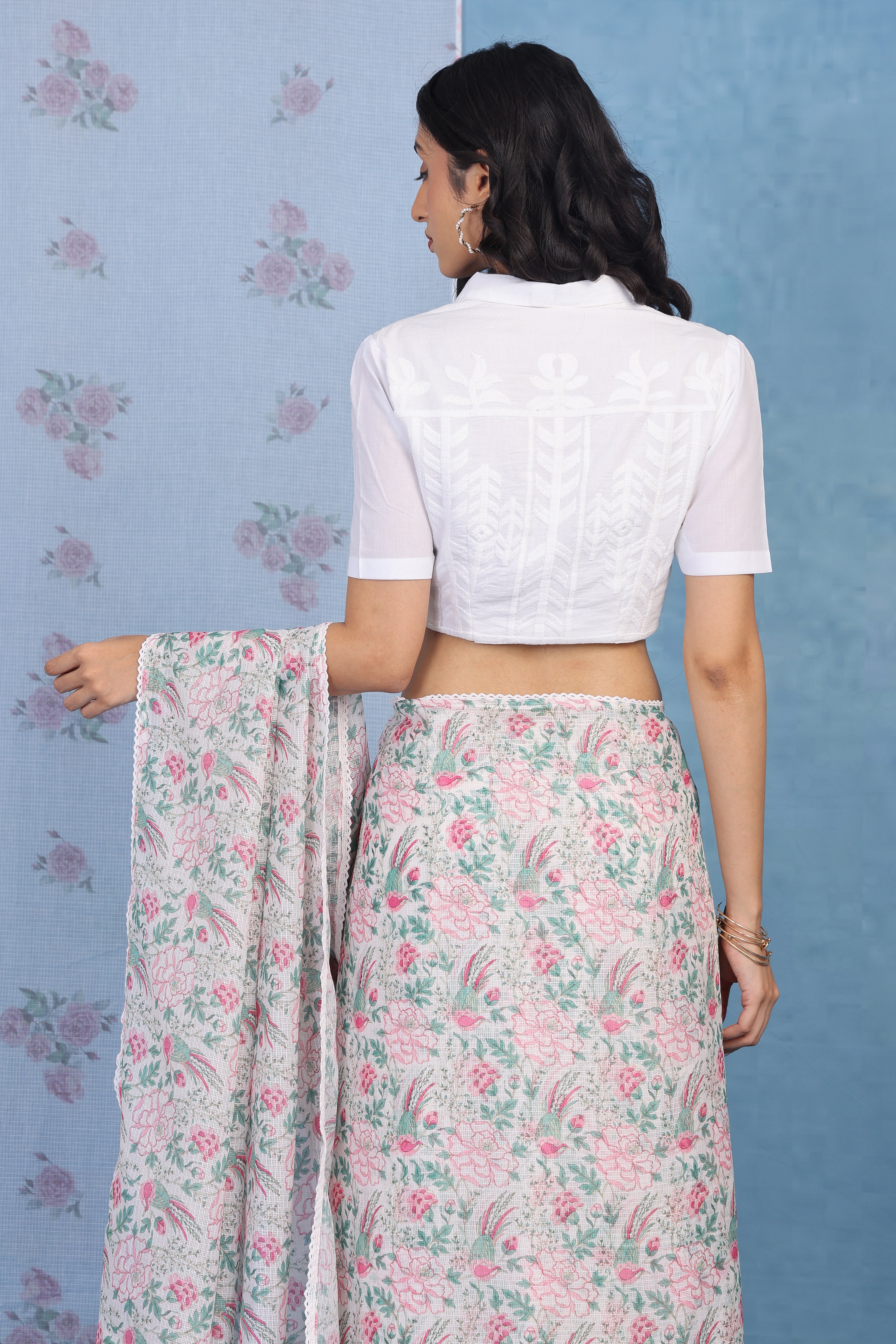 Moonlit Lace Embroidered Blouse