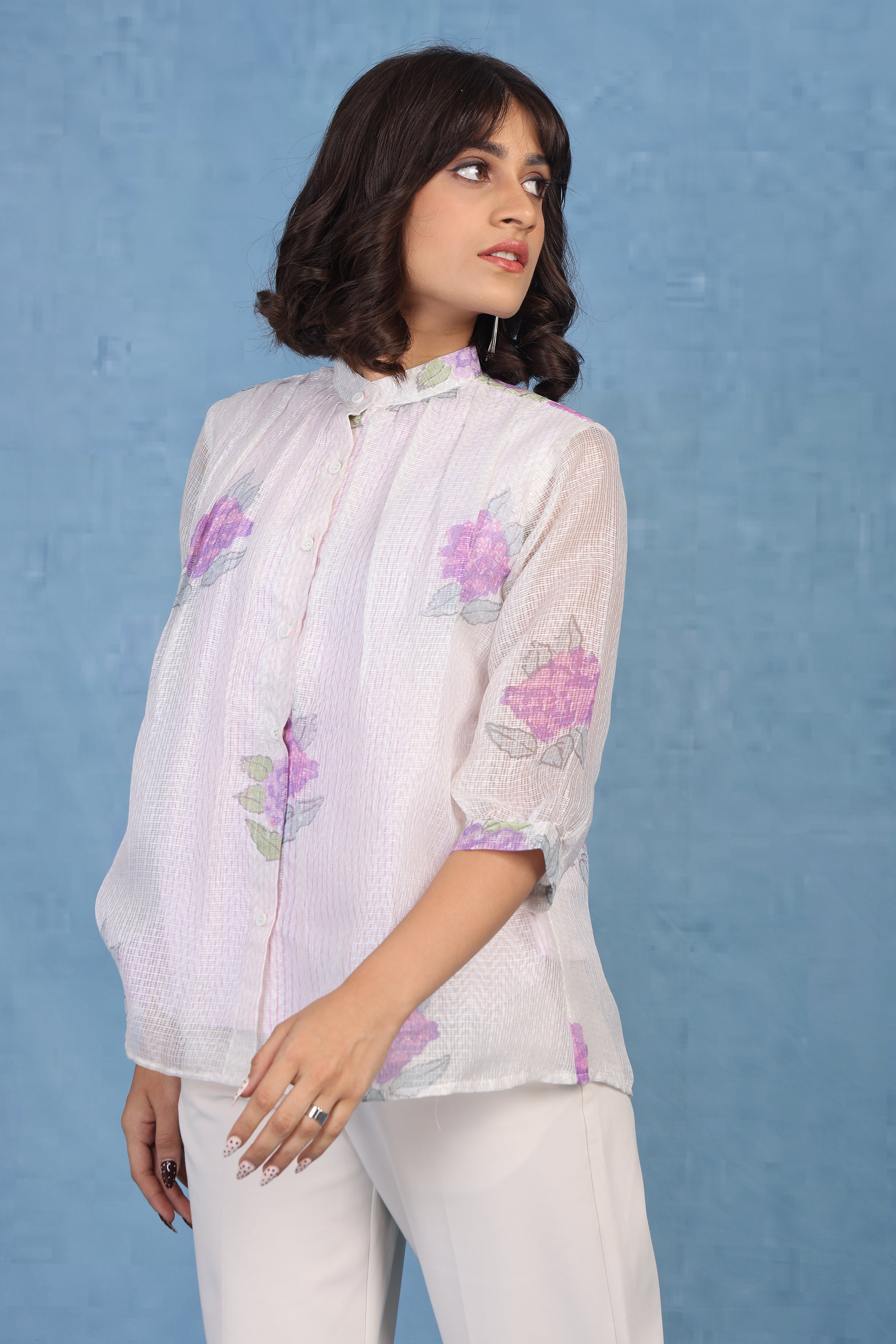 Mauve Hydrangea Whisper – Kota Short Top