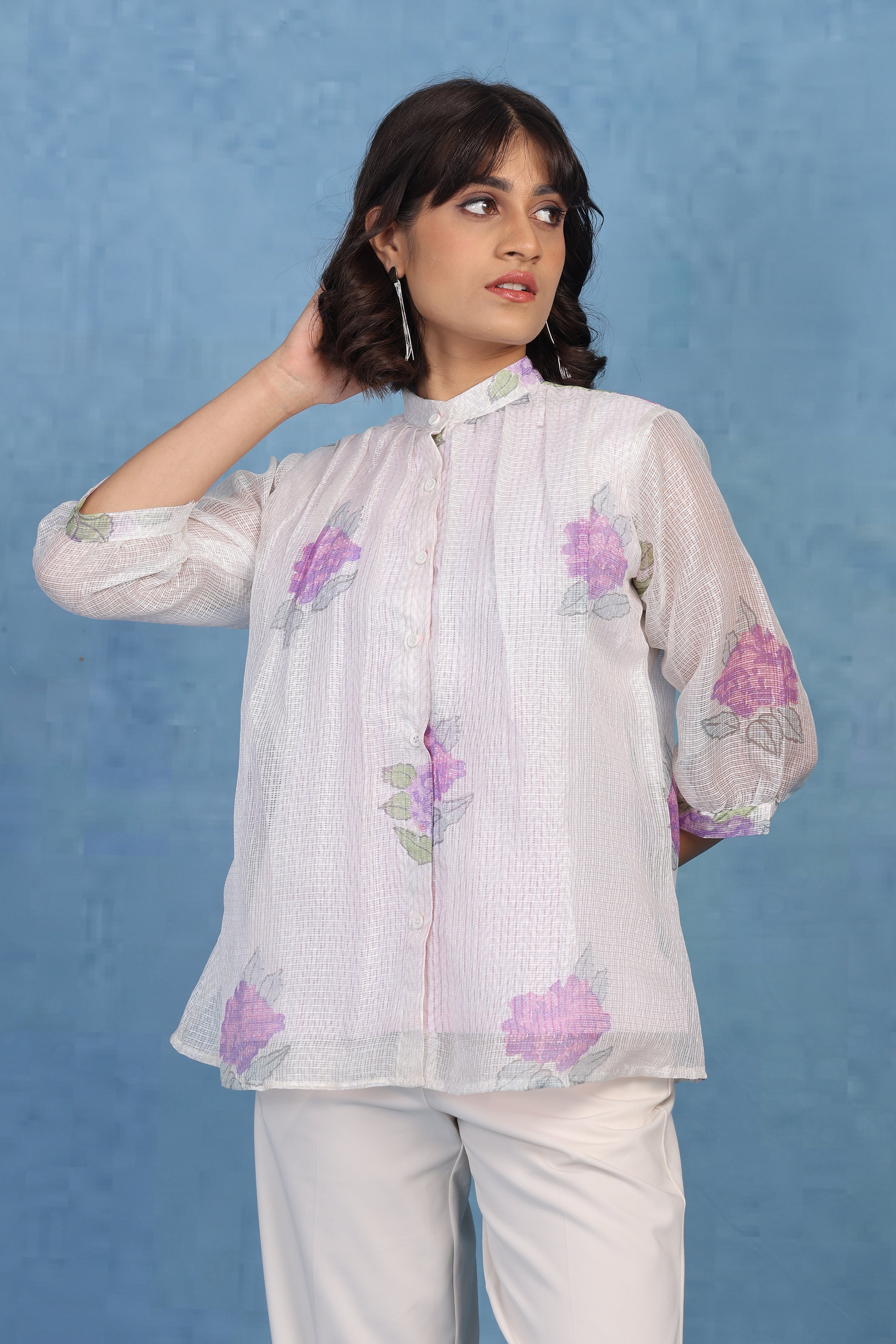 Mauve Hydrangea Whisper – Kota Short Top