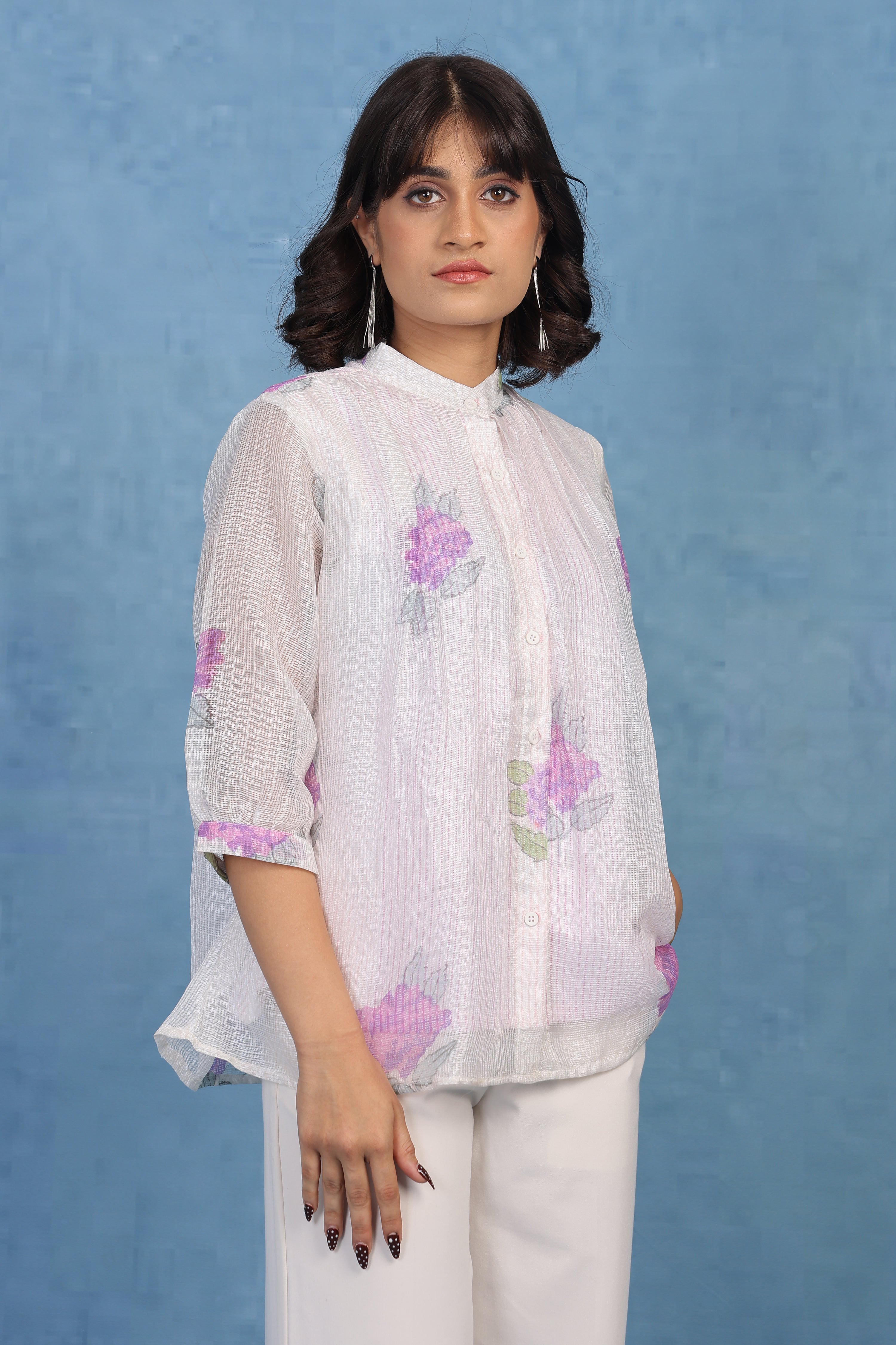 Mauve Hydrangea Whisper – Kota Short Top
