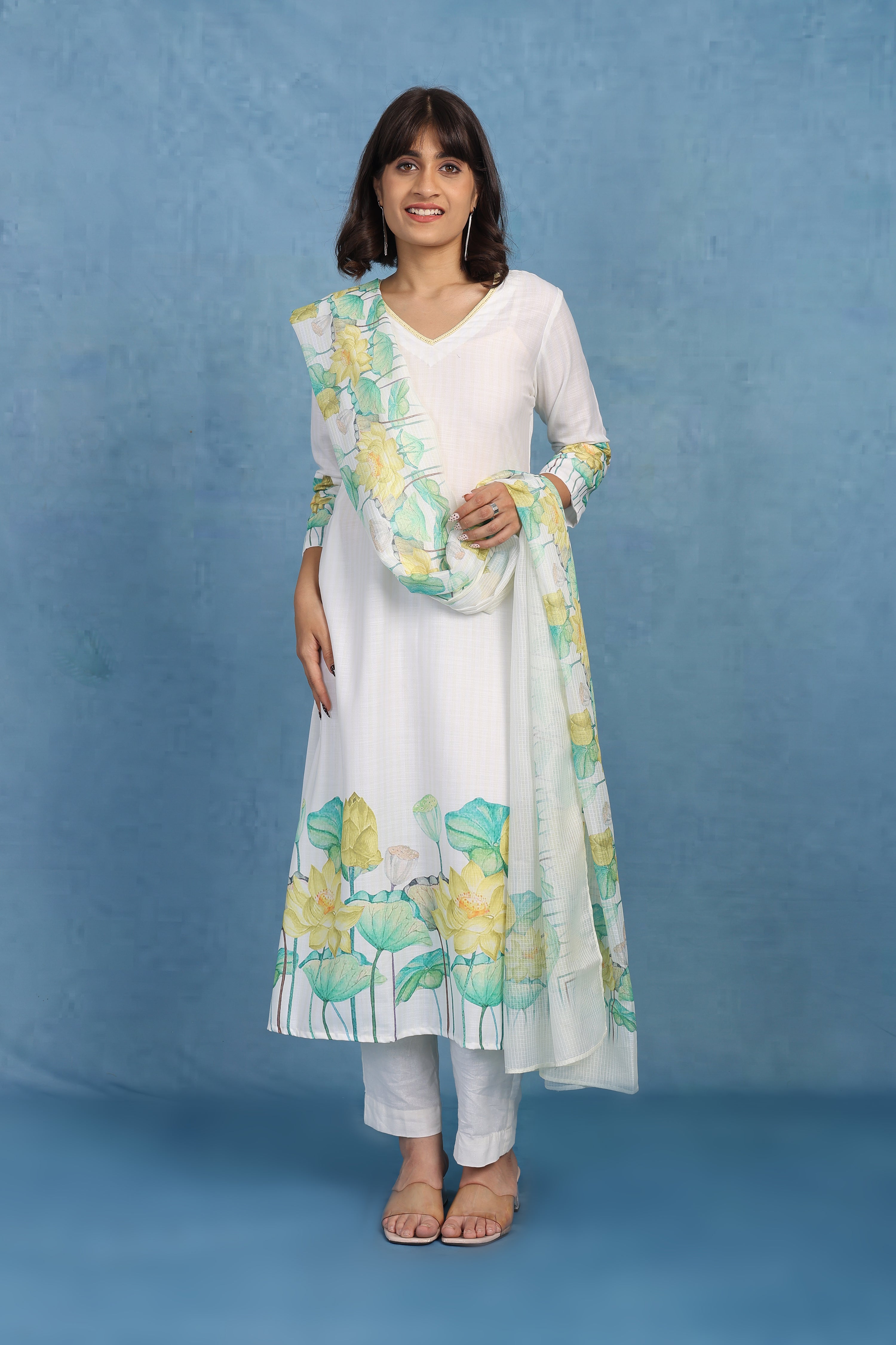 Petals Of Lotus – Butter Yellow Dupatta