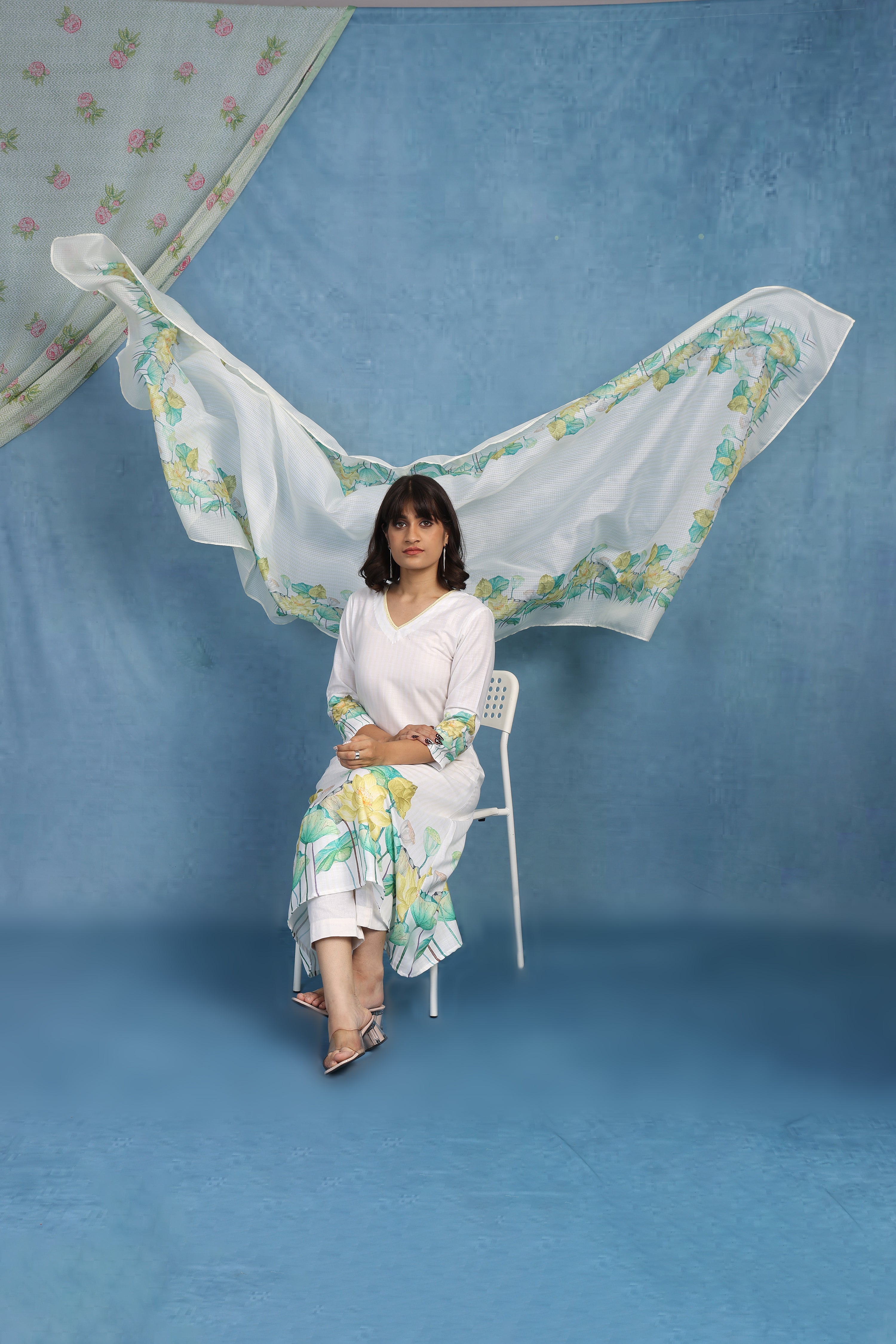 Petals Of Lotus – Butter Yellow Kurta - Top And Bottom