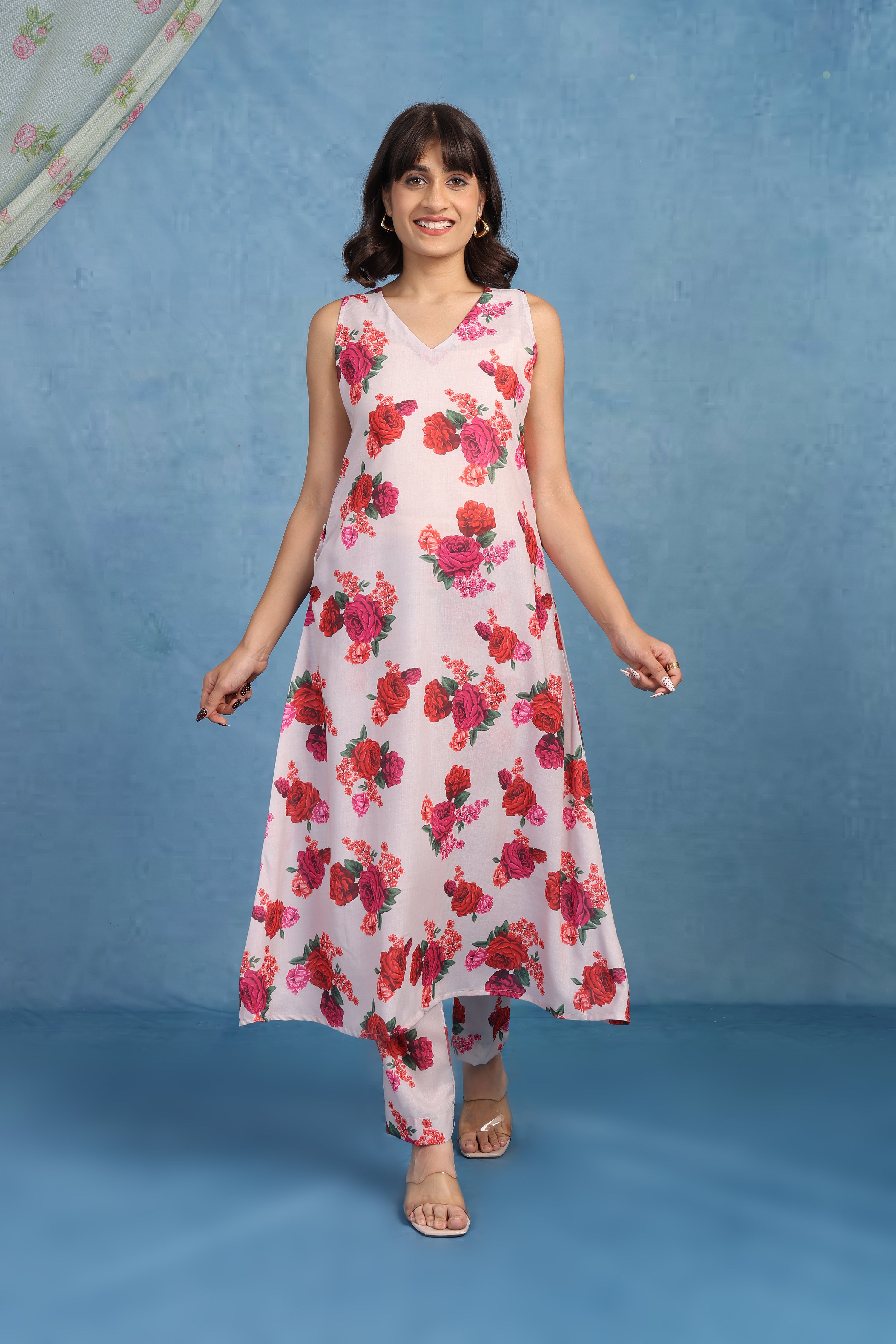 English Rose – Stormy Garden Co-ord Set - Top And Bottom