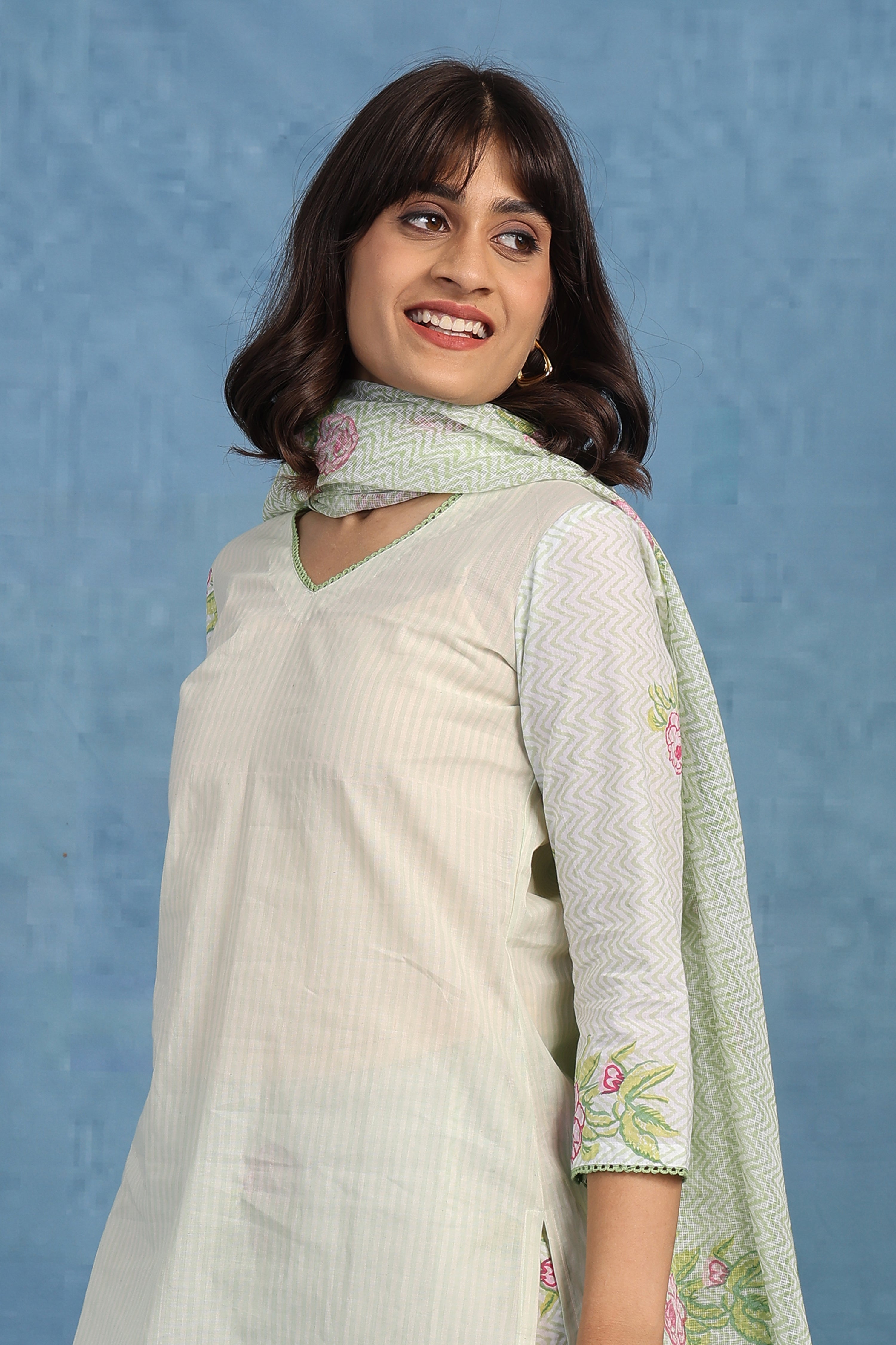 English Garden – Moss Bloom Kurta Set - Only Top