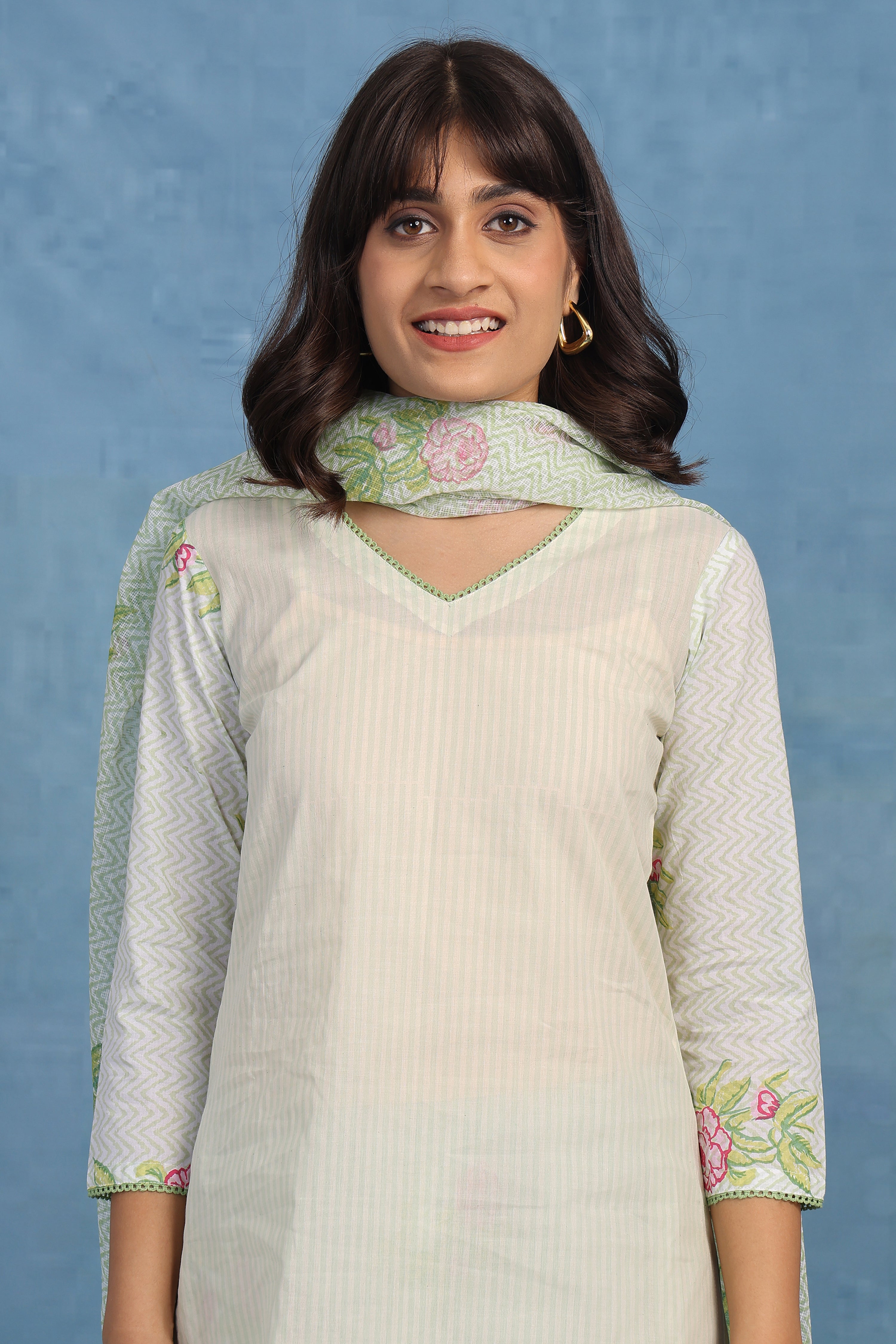 English Garden – Moss Bloom Kurta Set - Only Top
