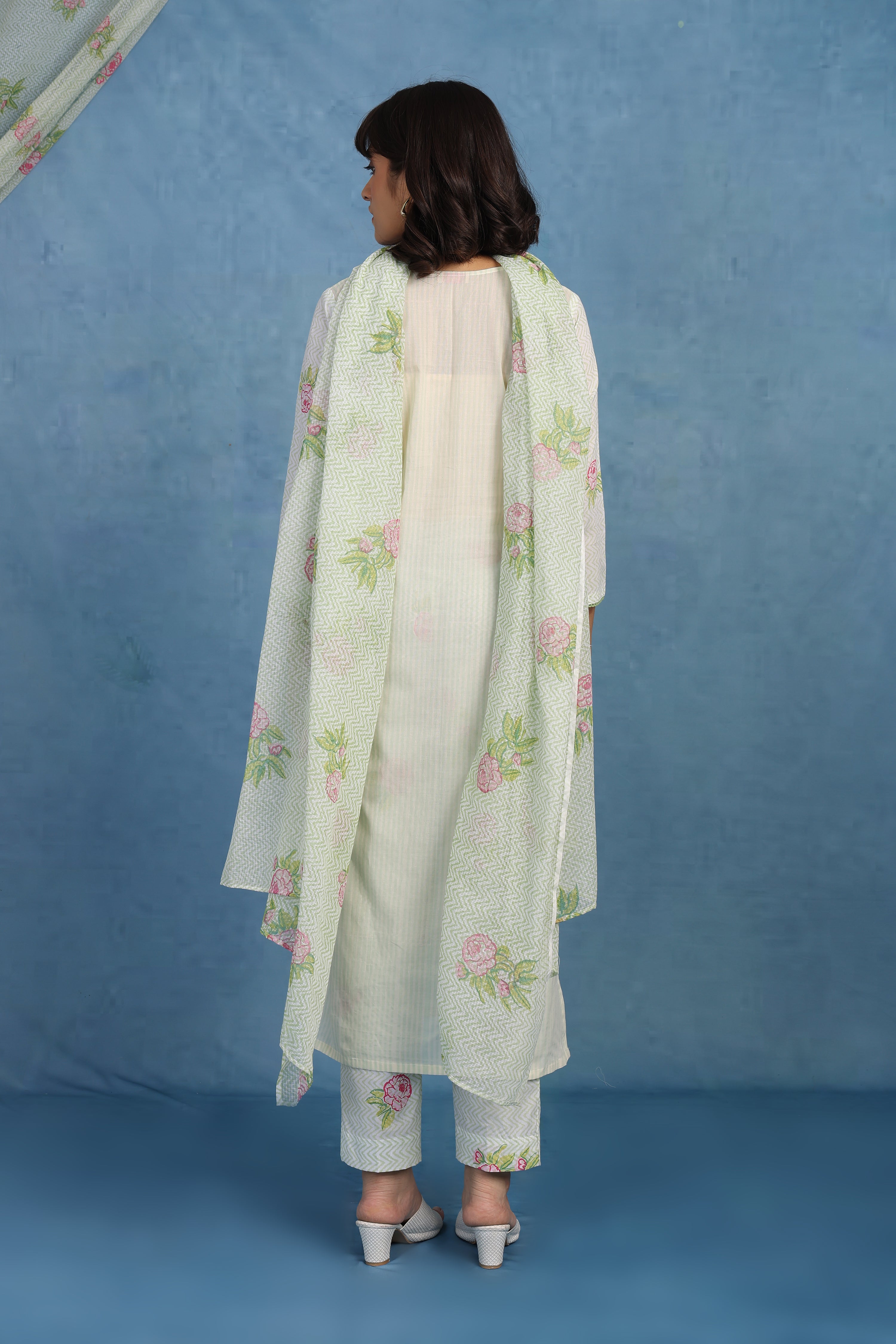 English Garden – Moss Bloom Kurta Set - Only Top