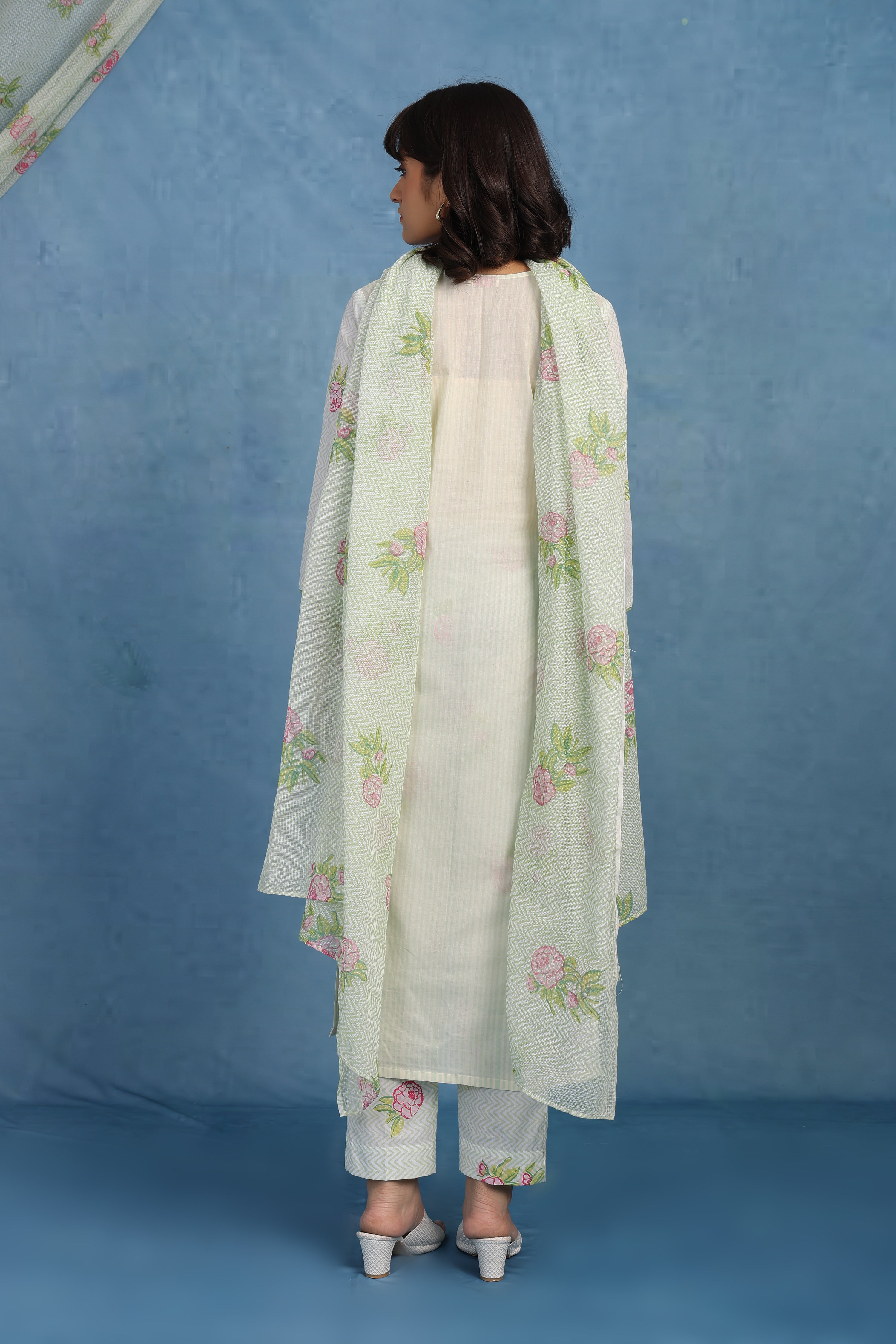 English Garden – Moss Bloom Kurta Set - Only Top