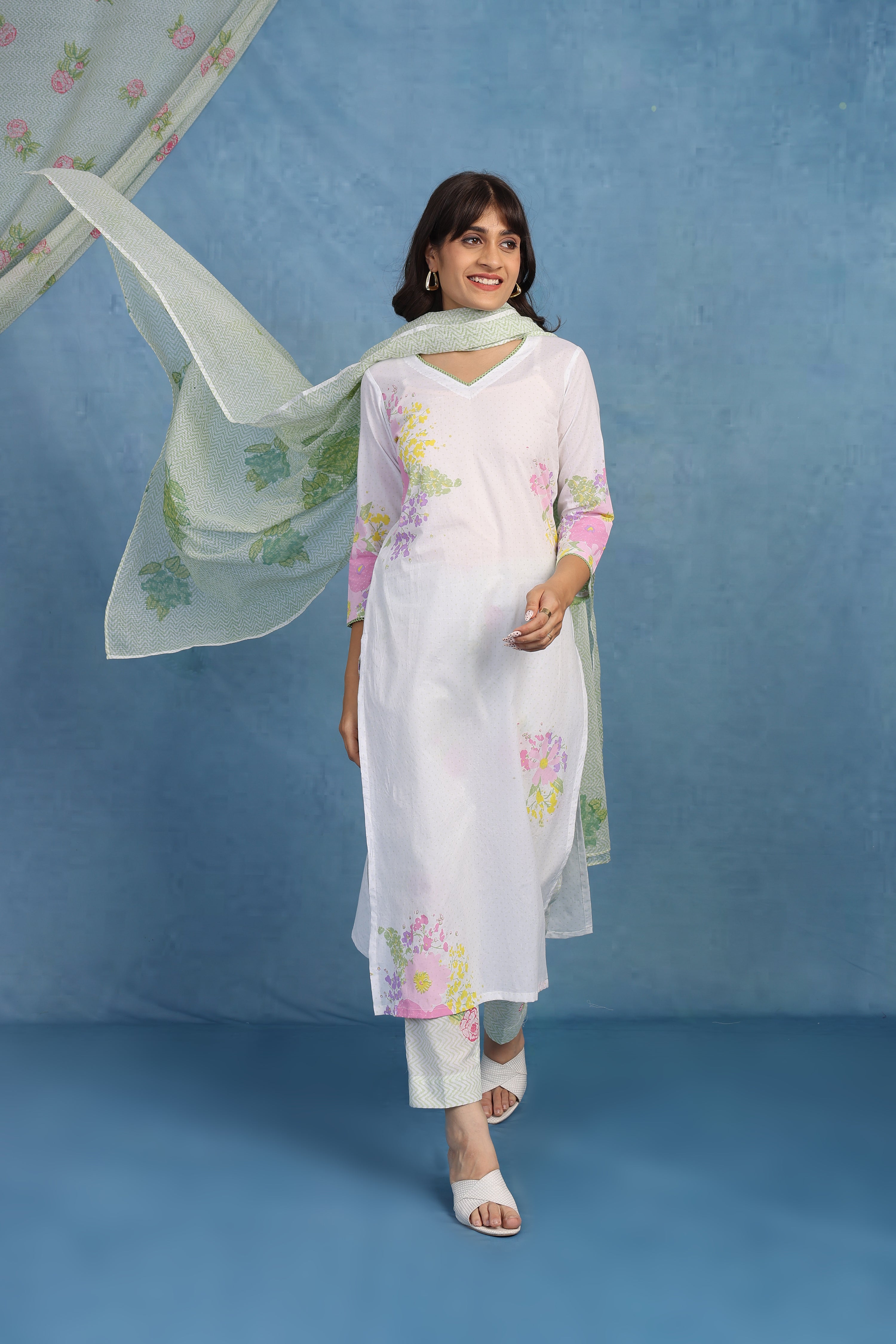 English Garden – Meadow Dots Kurta - Top And Bottom