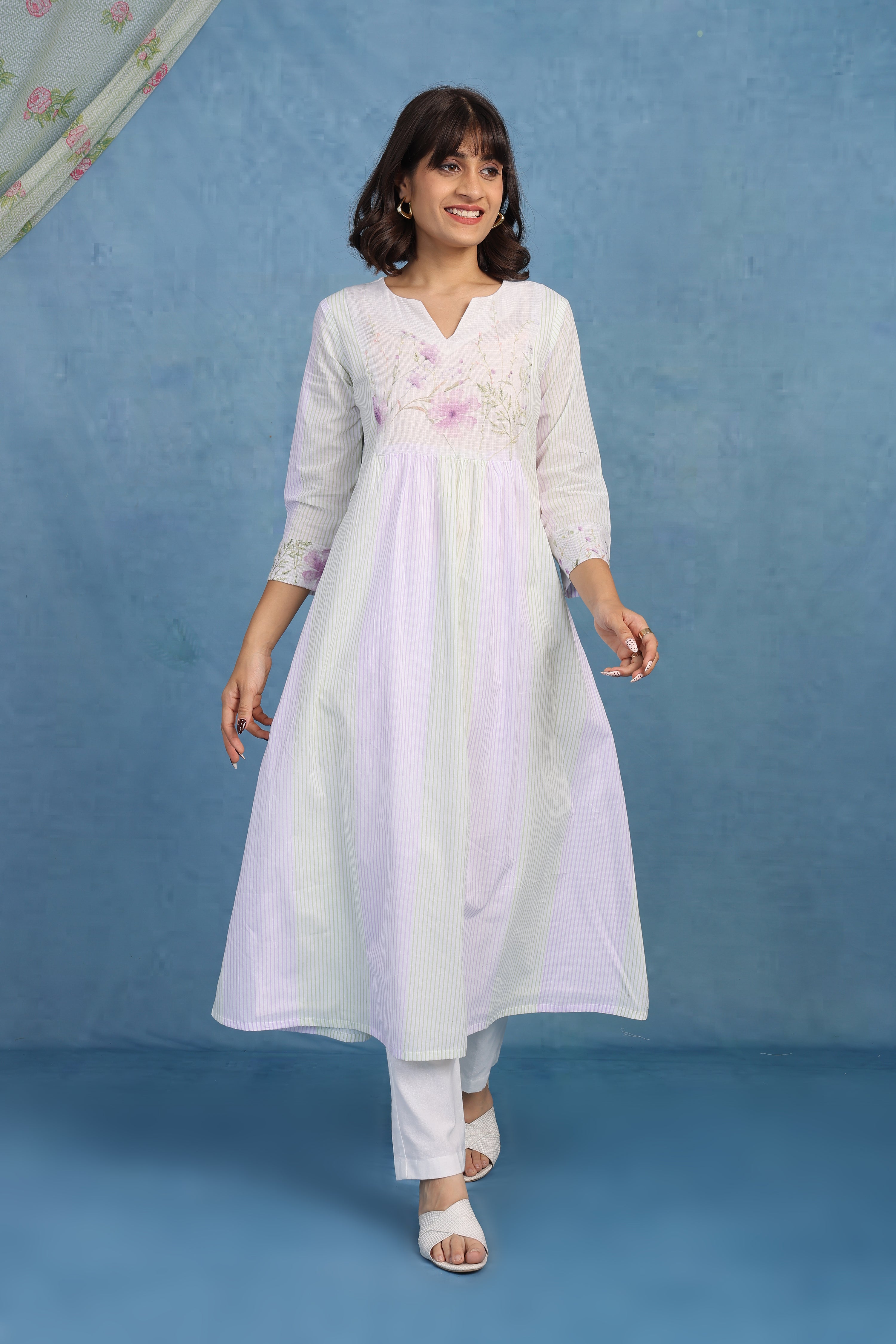 Kota Breeze Kurta-misty Mauve - Top And Bottom