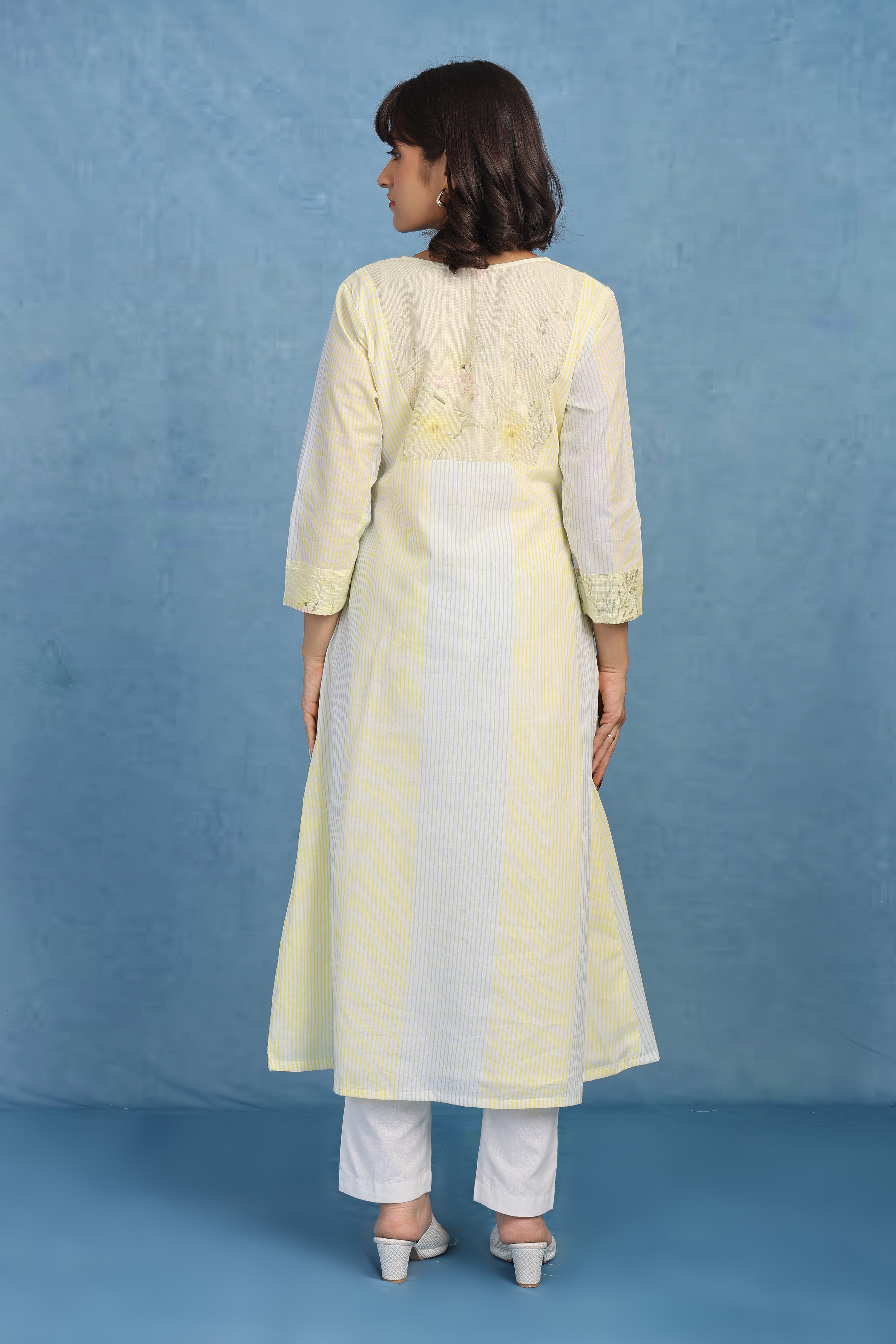 Kota Breeze Kurta- Lemon - Top And Bottom