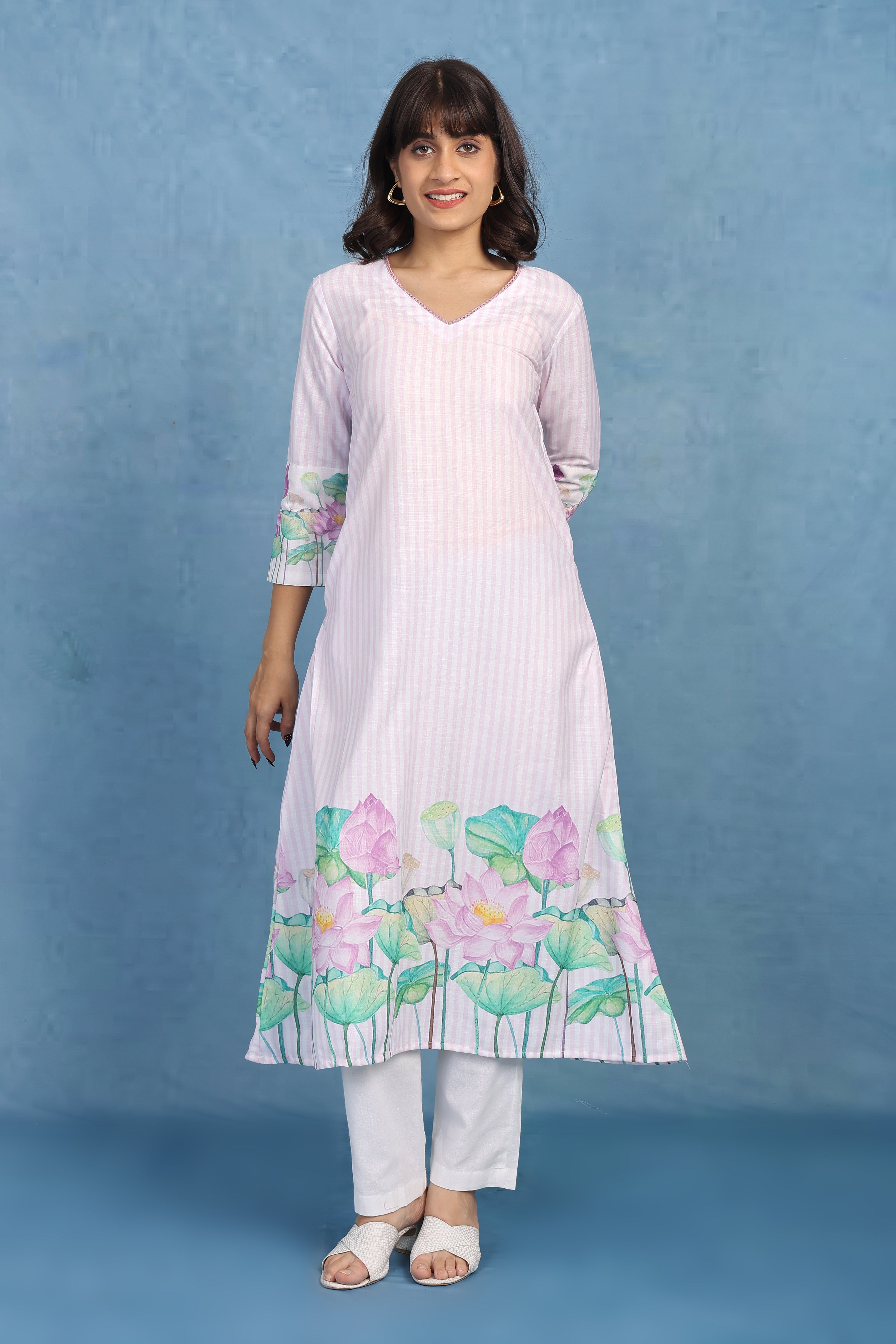 Petals Of Lotus – Pale Mauve Kurta - Only Top
