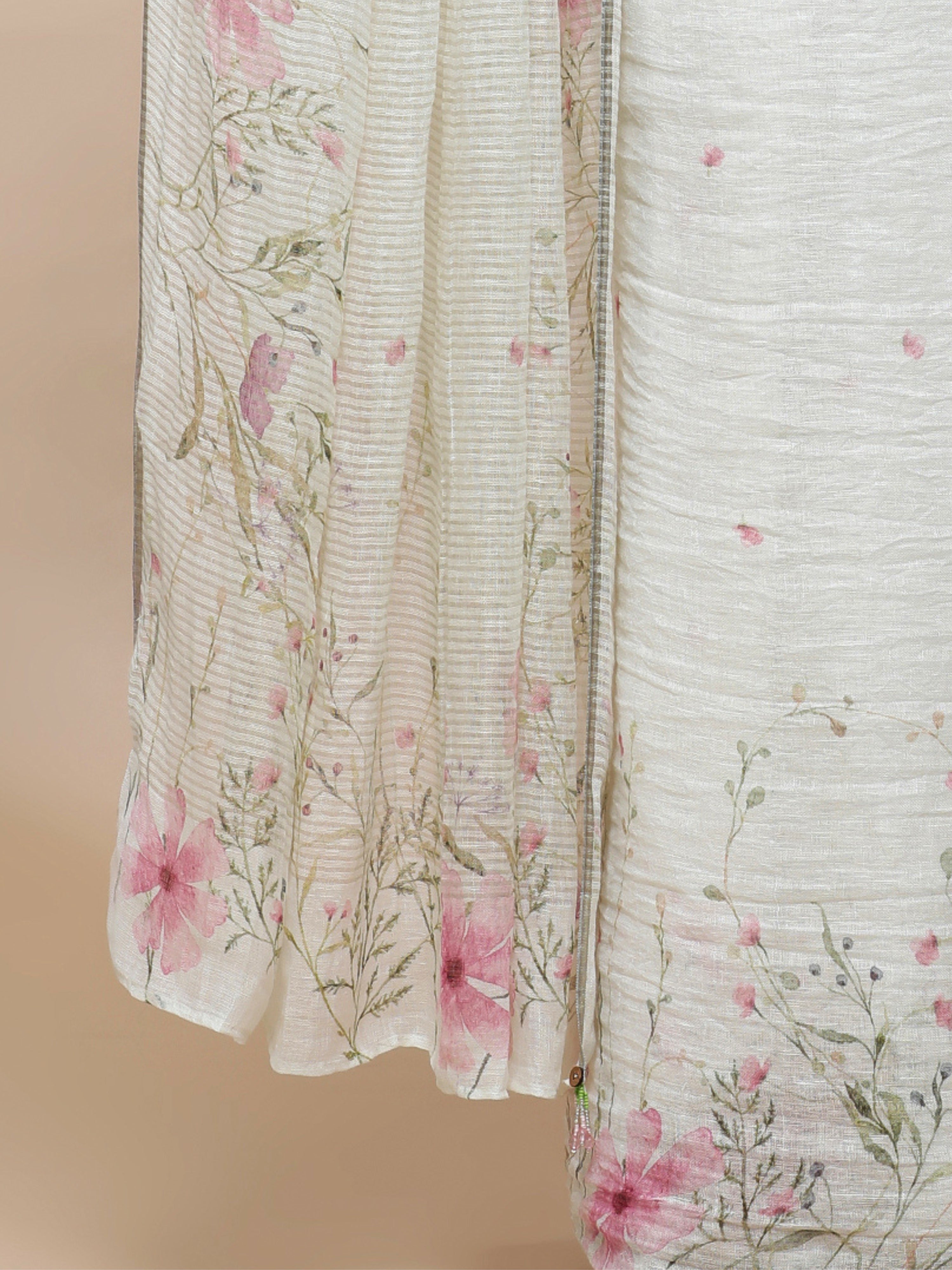 Noor - Blush Cronicle Linen Saree